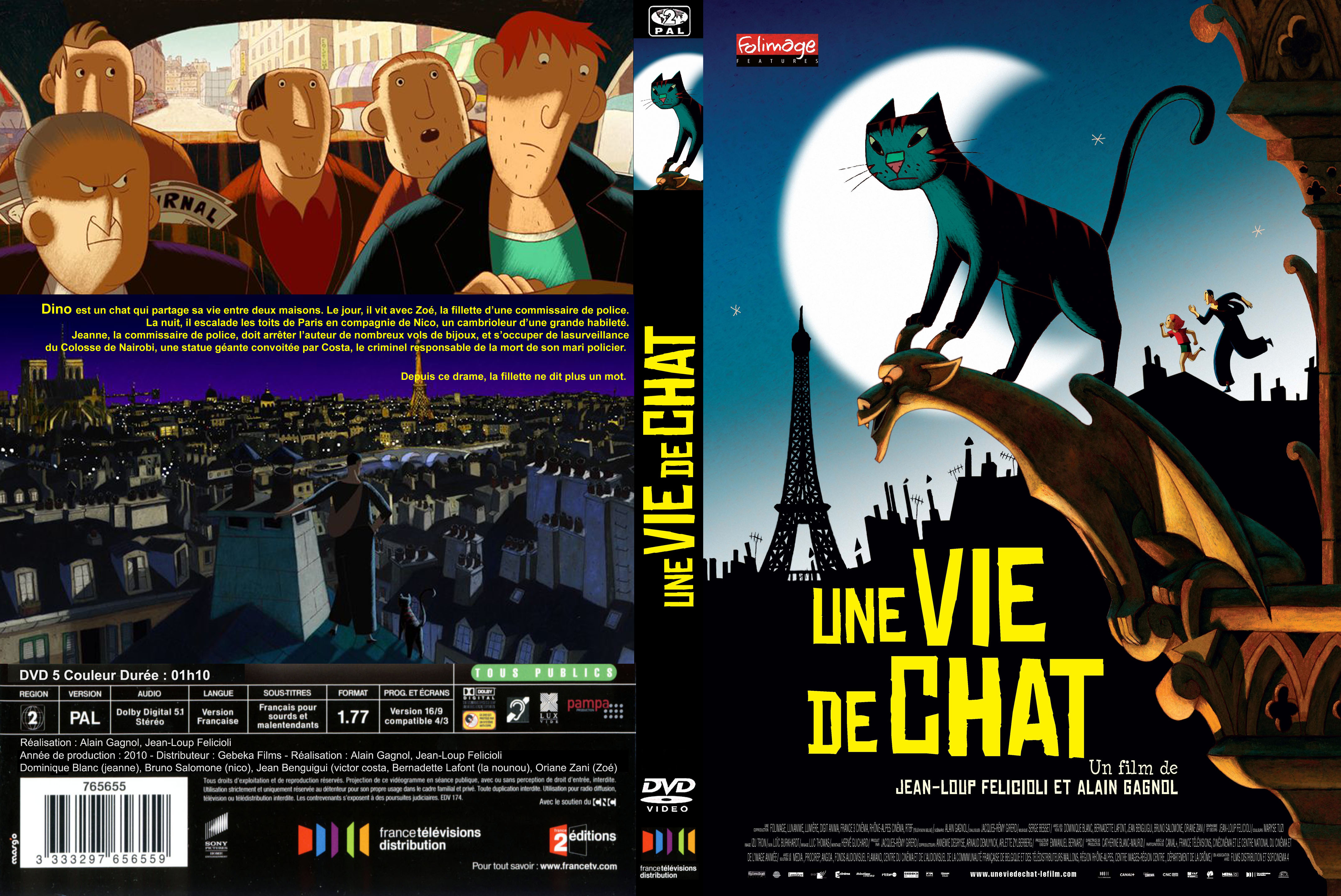 Jaquette DVD Une vie de chat custom