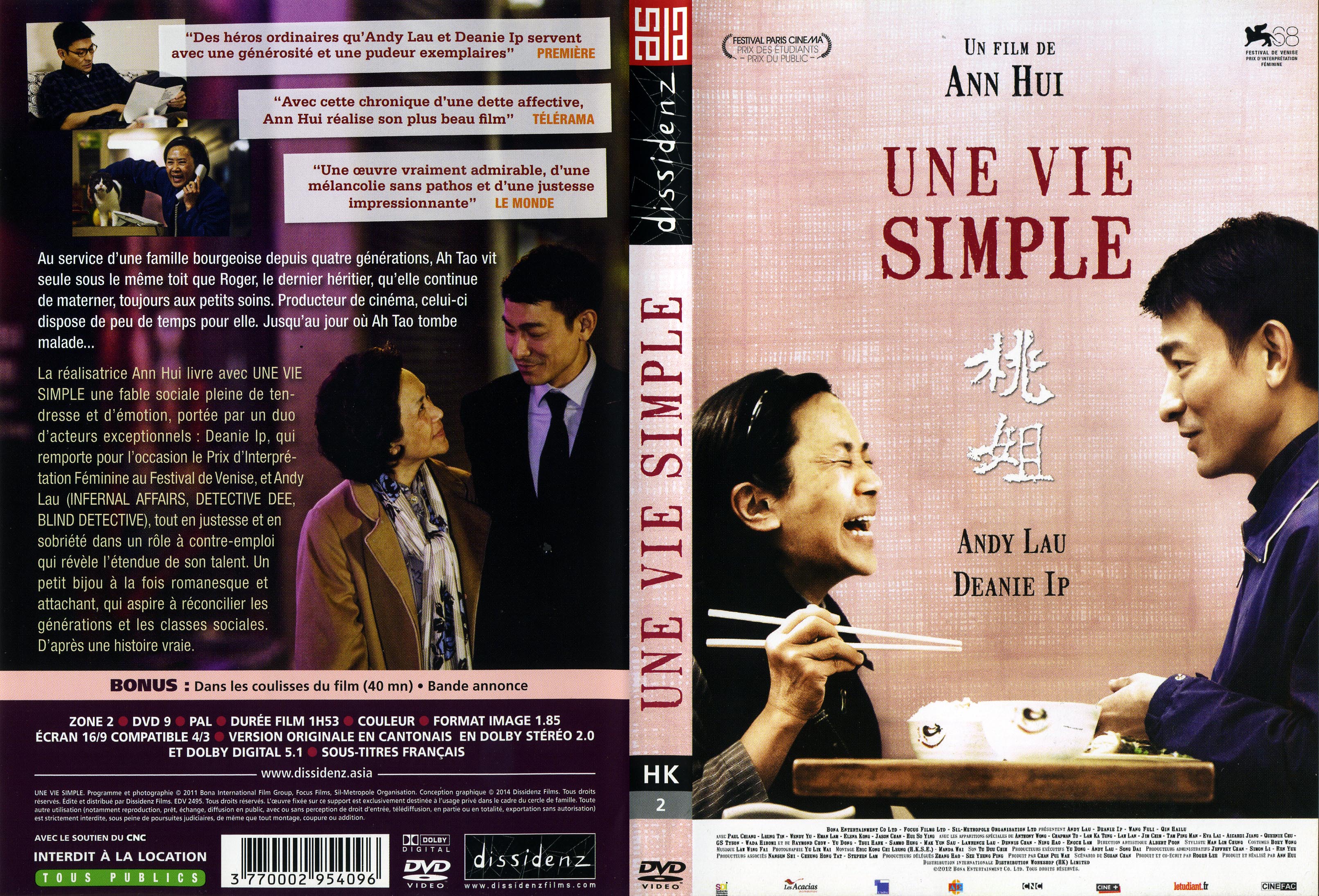Jaquette DVD Une vie simple