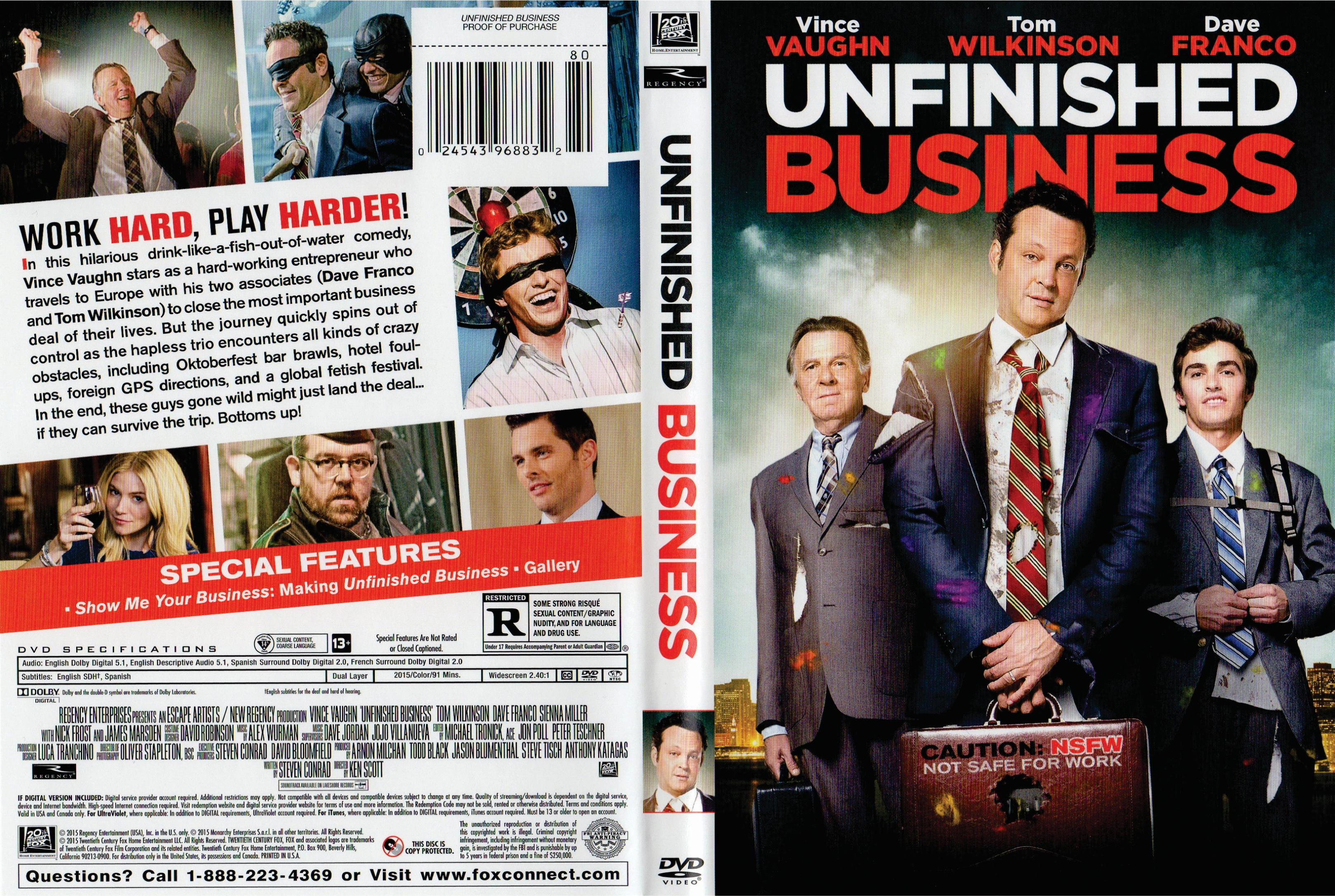 Jaquette DVD Unfinished business - Jet Lag Zone 1