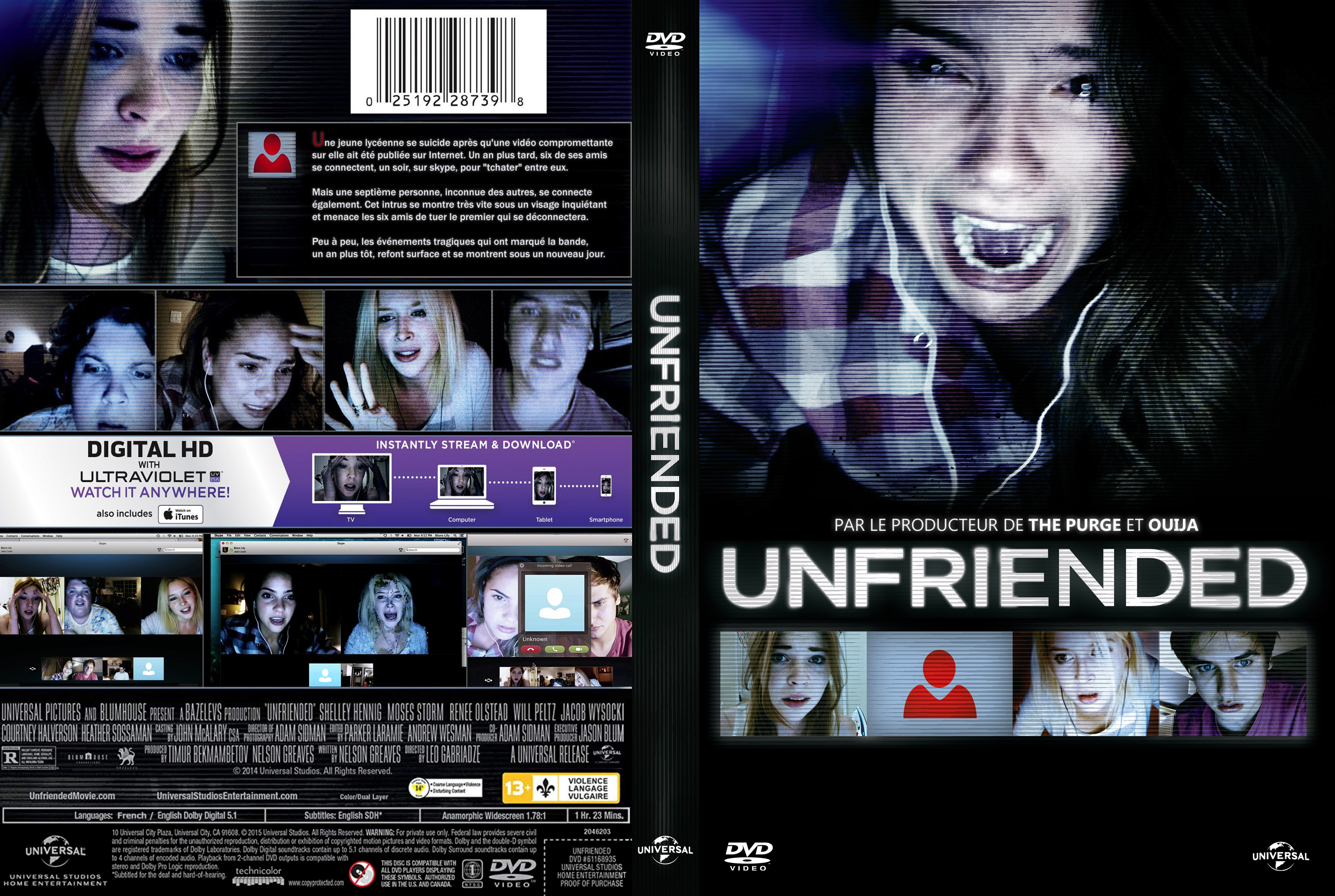 Jaquette DVD Unfriended custom