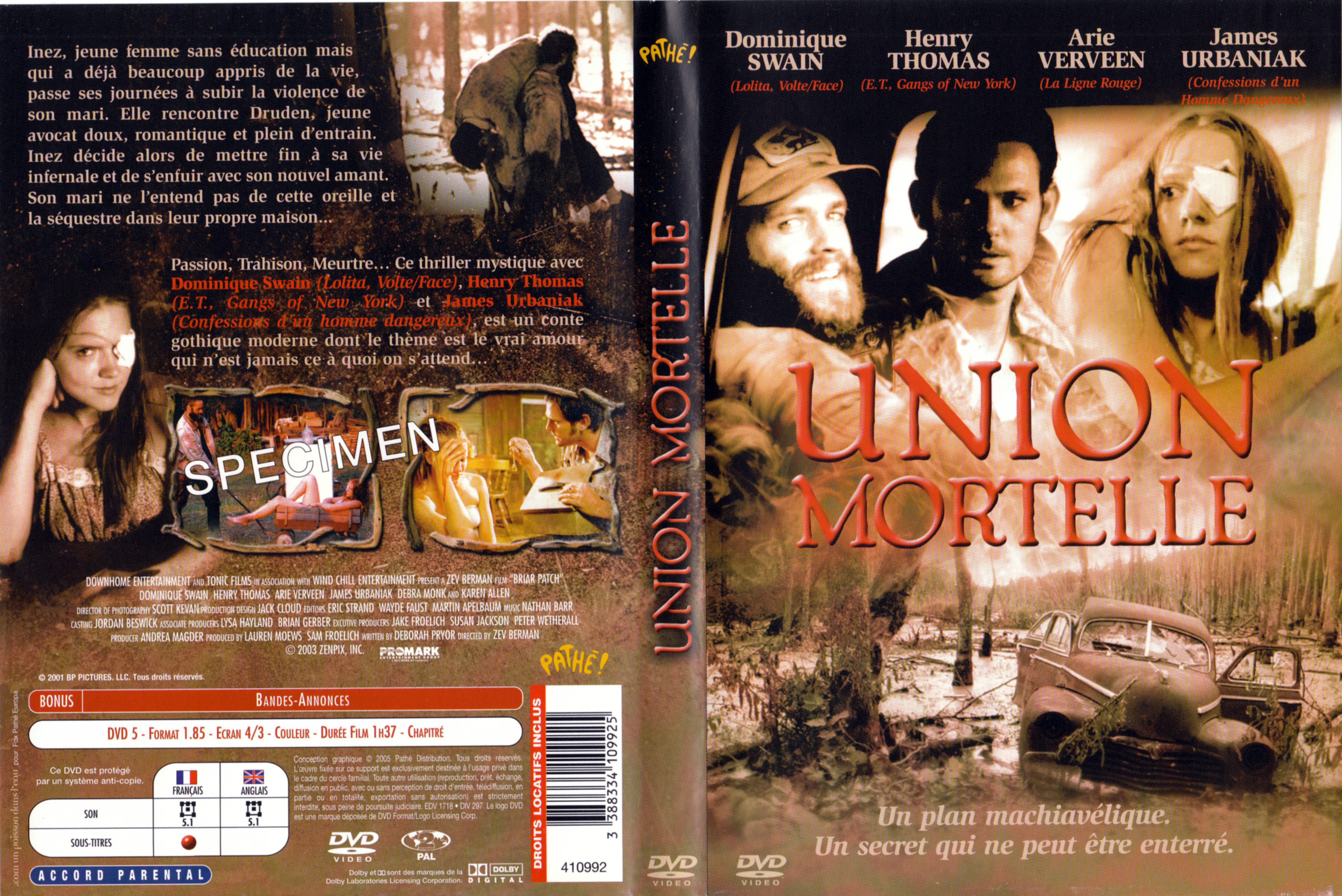 Jaquette DVD Union mortelle