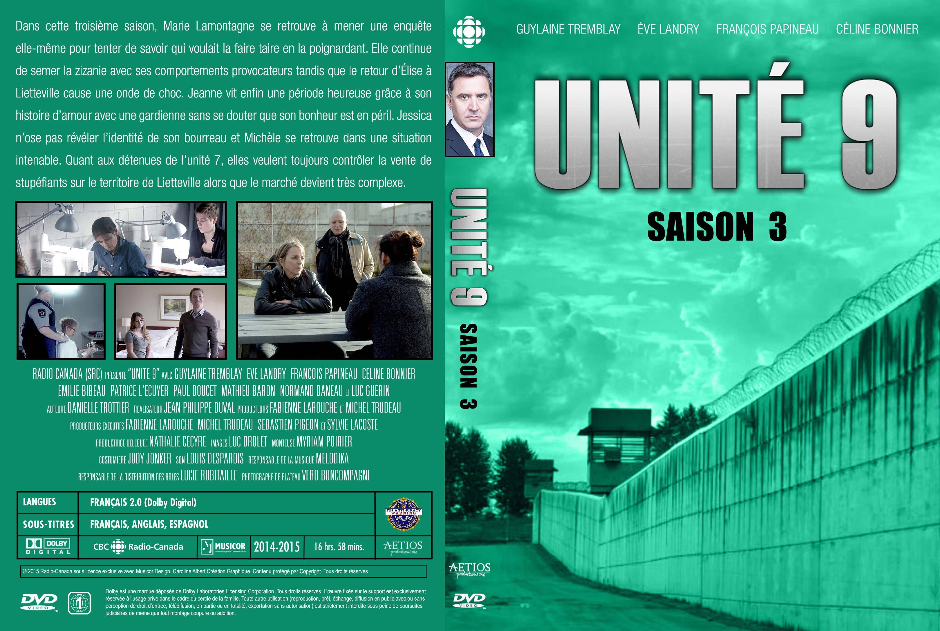 Jaquette DVD Unit 9 saison 3 custom