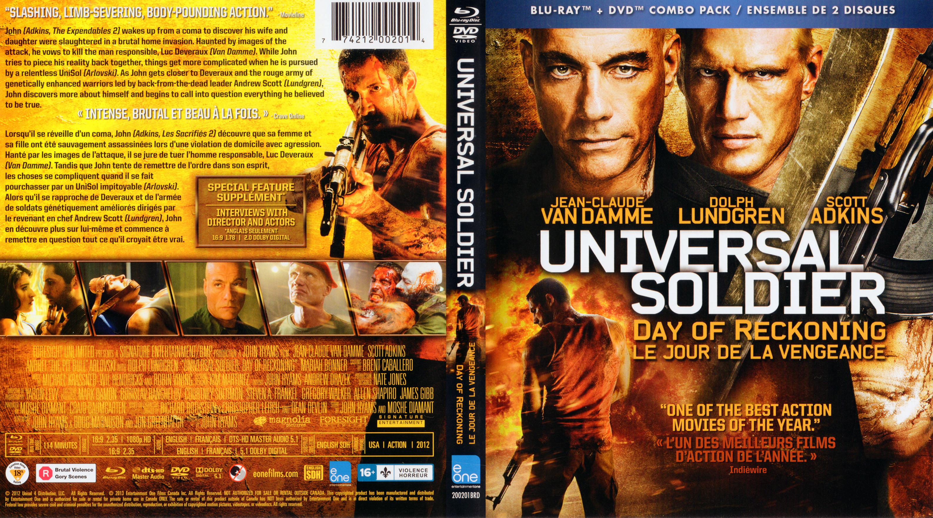 Jaquette DVD Universal Soldier Le jour de la vengeance (Canadienne) (BLU-RAY)