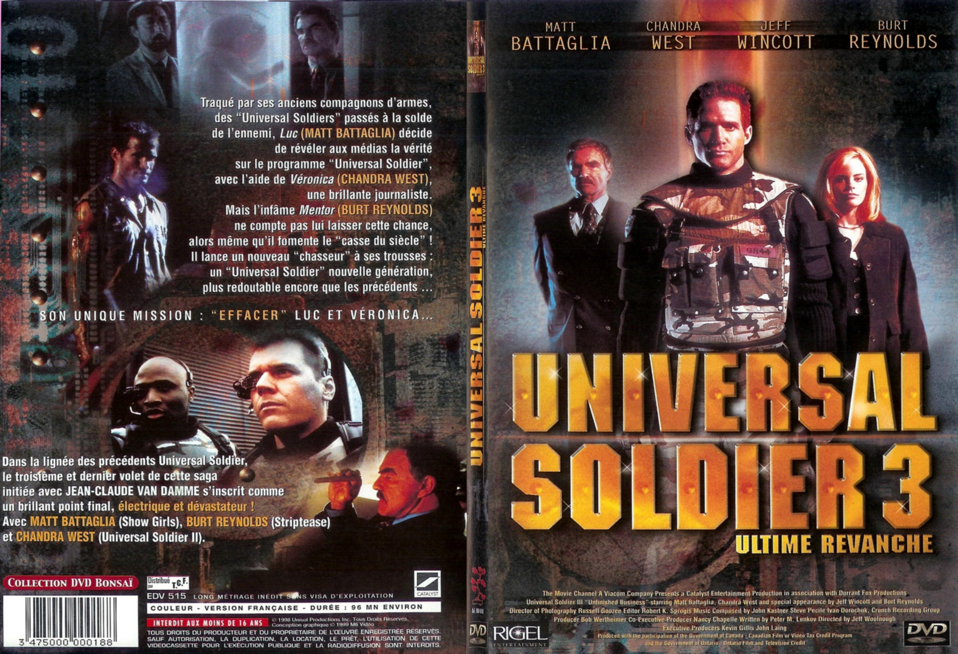 Jaquette DVD Universal soldier 3 - SLIM