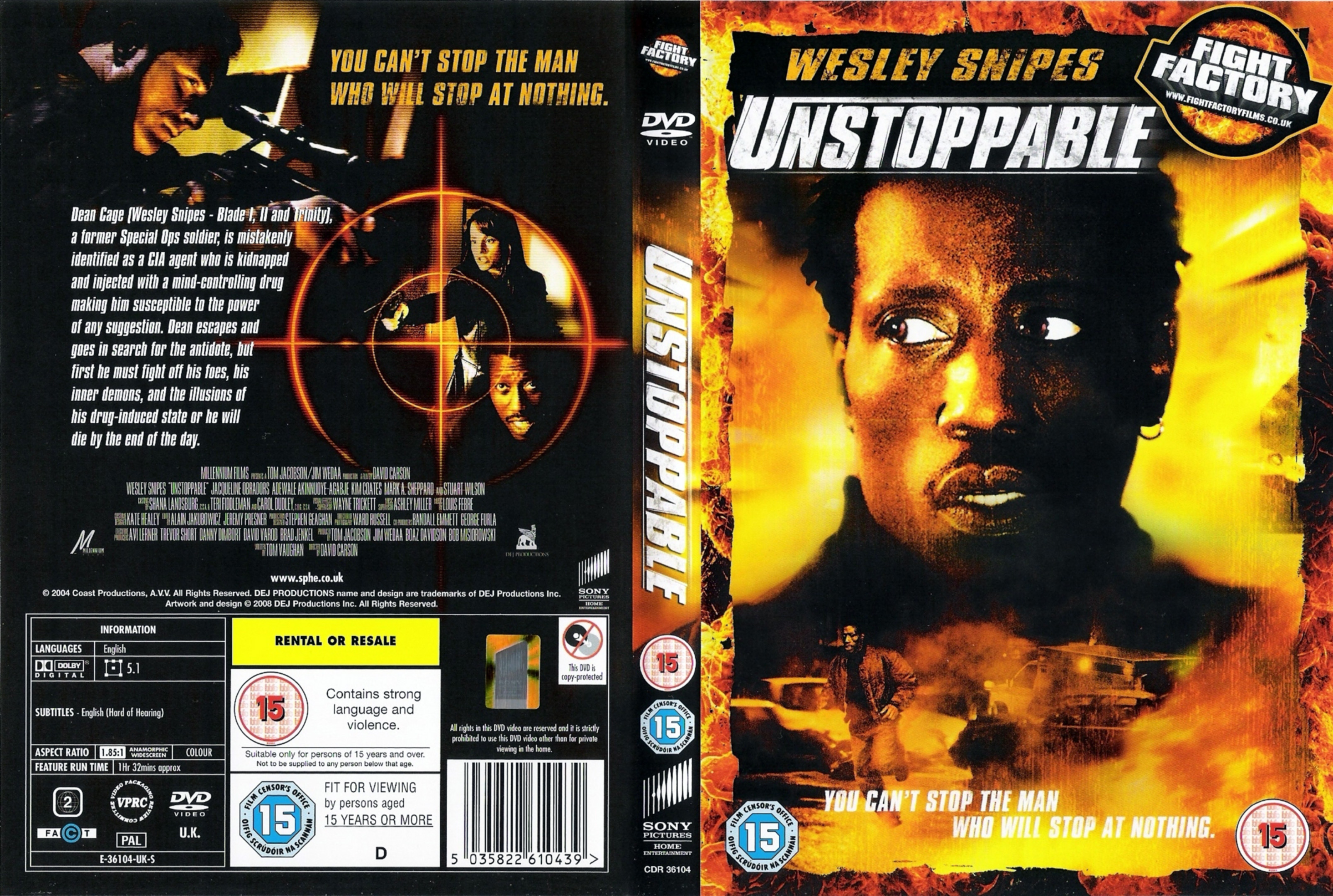 Jaquette DVD Unstoppable (2004) Zone 1