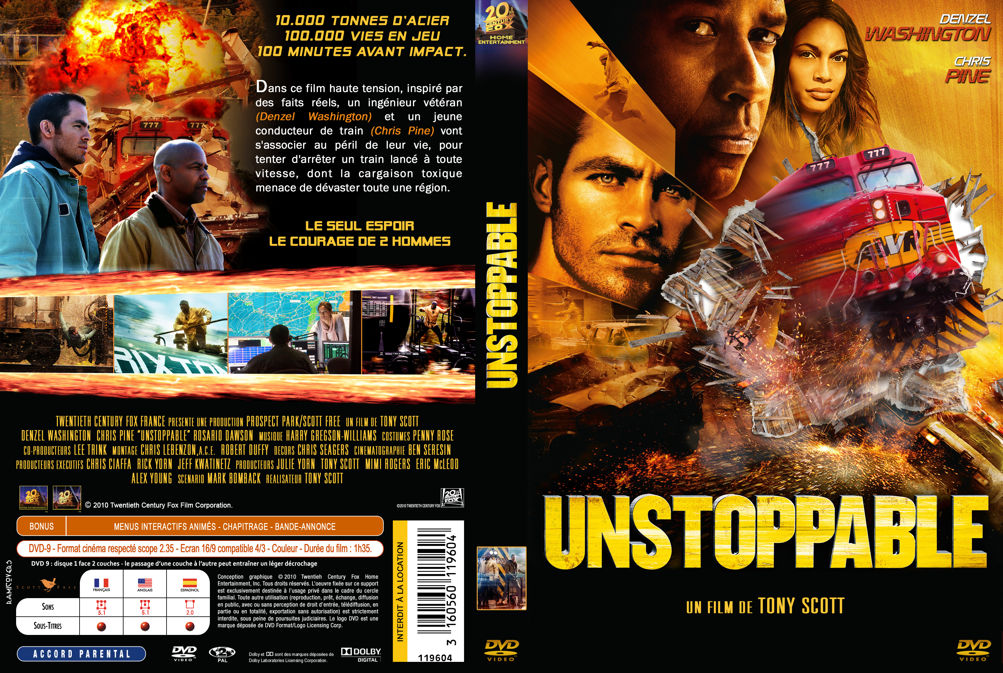 Jaquette DVD Unstoppable custom