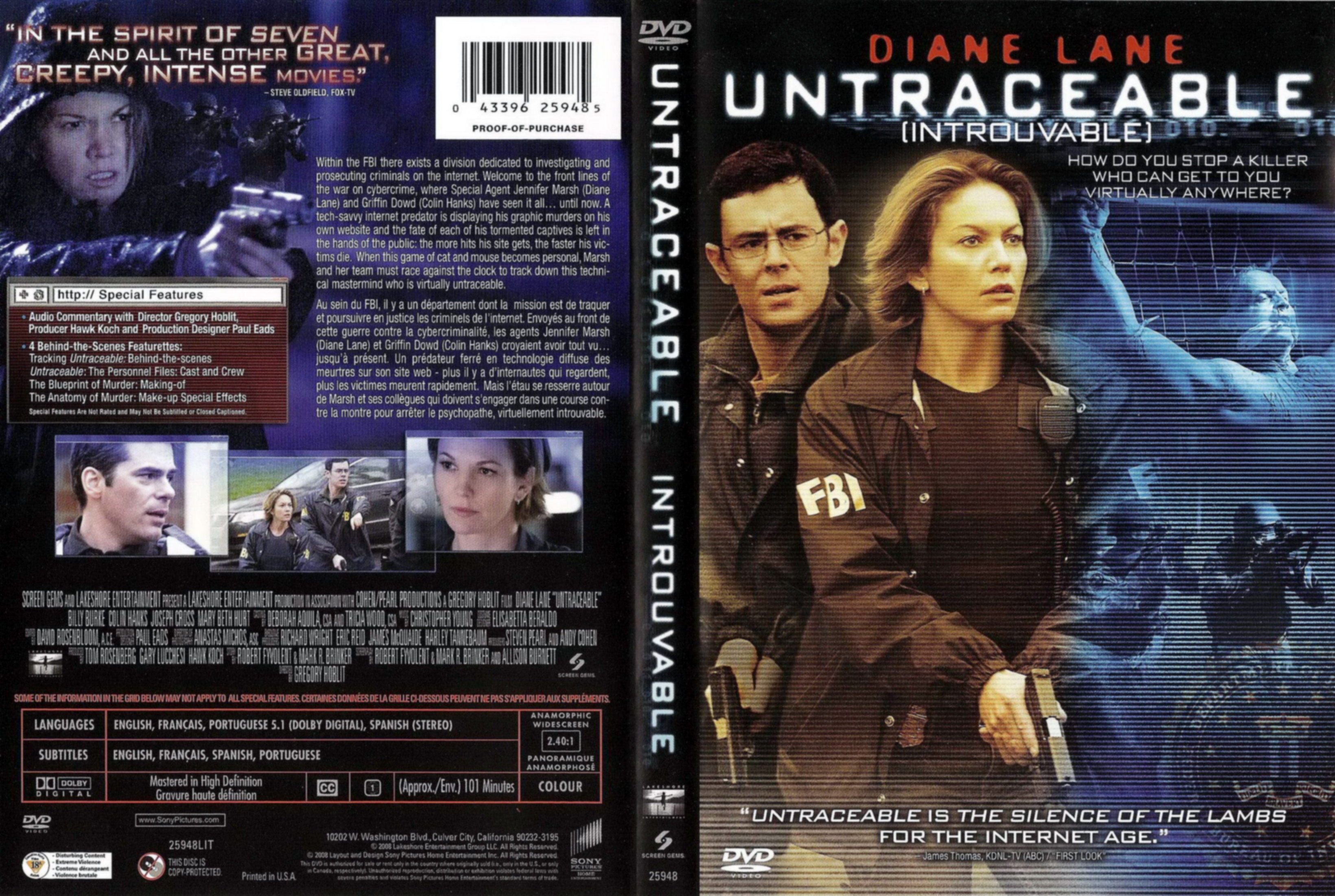 Jaquette DVD Untraceable - Introuvable