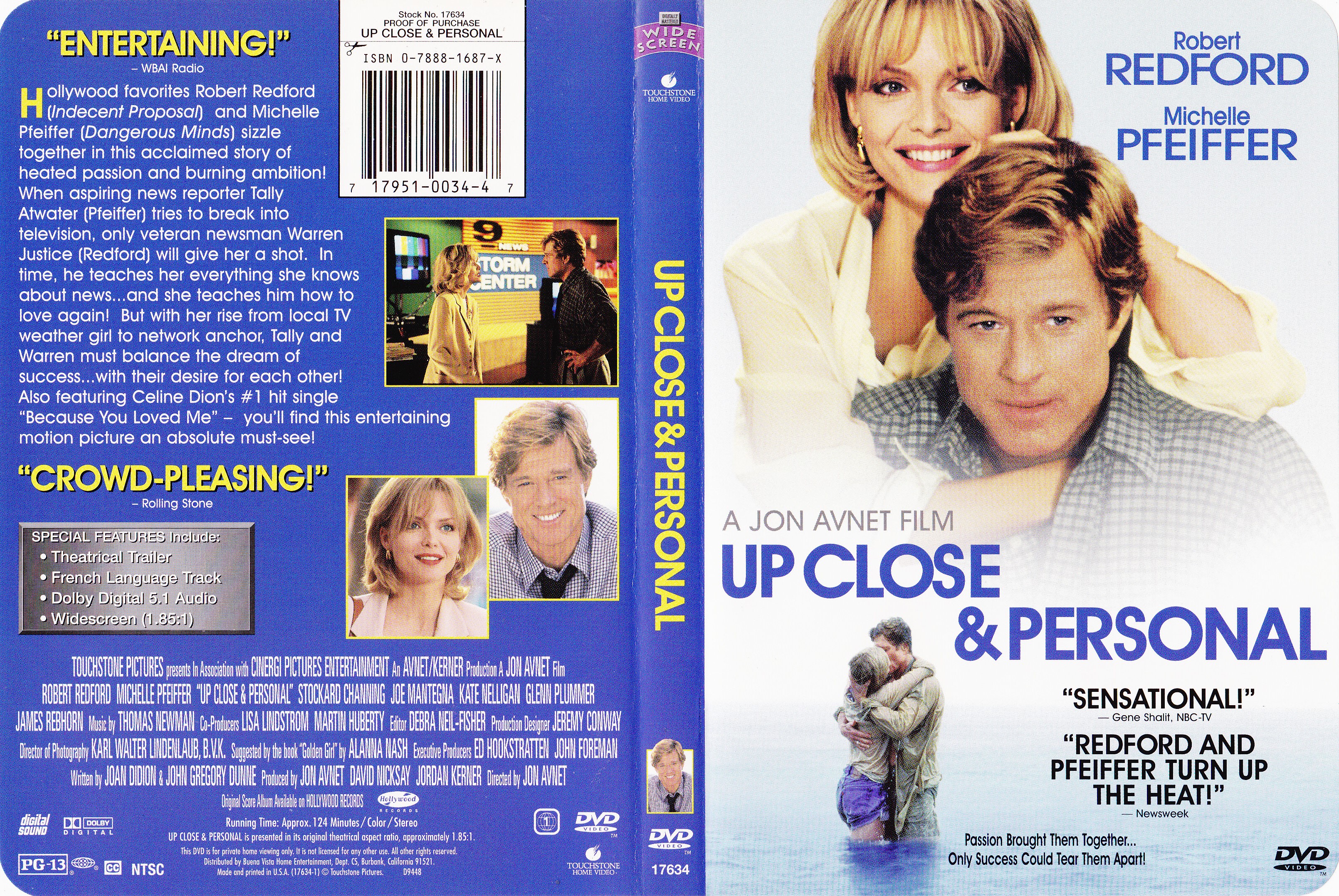 Jaquette DVD Up close and personal - Personnel et confidentiel (Canadienne)