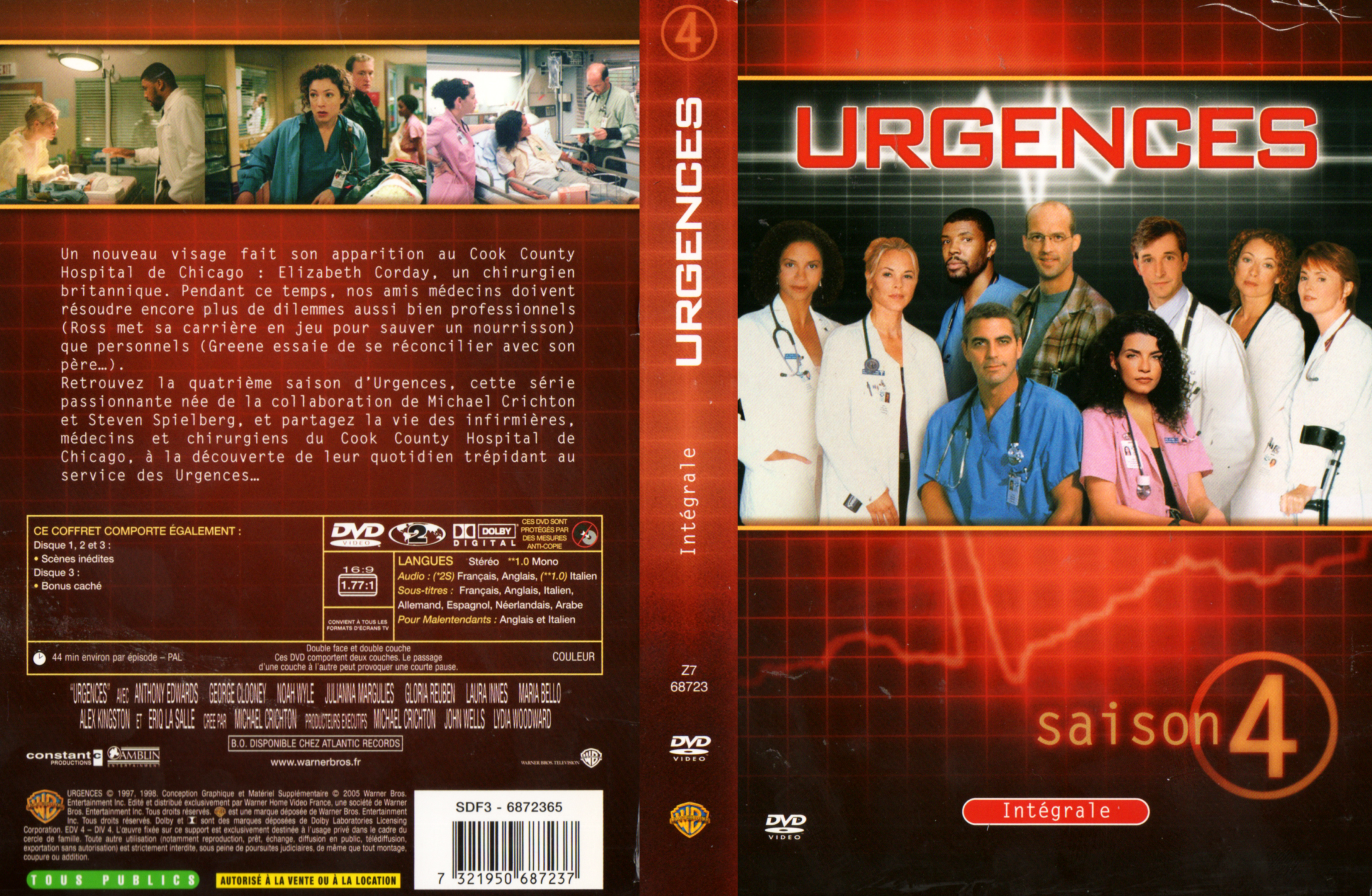 Jaquette DVD Urgences saison 04 COFFRET