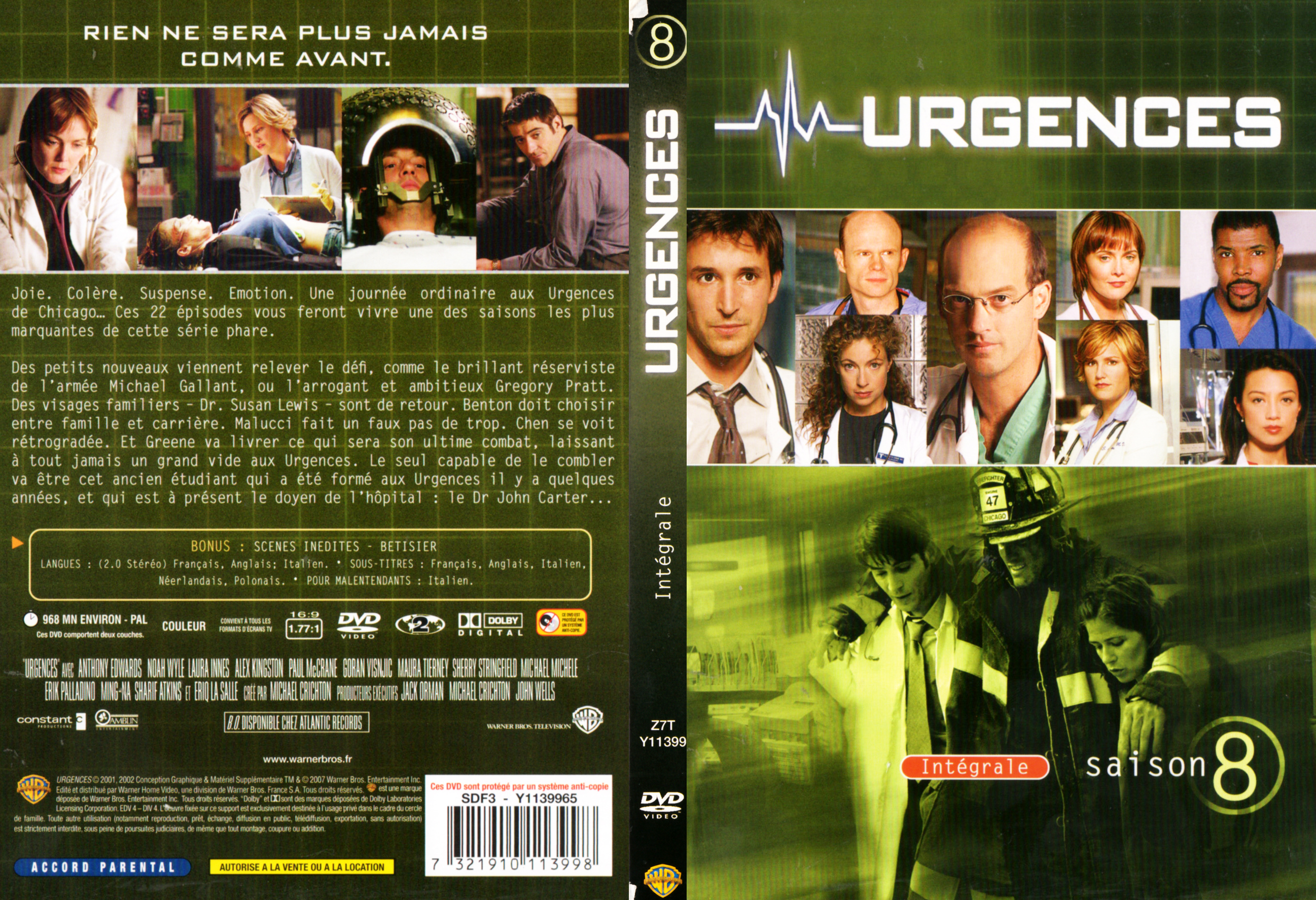 Jaquette DVD Urgences saison 08 COFFRET