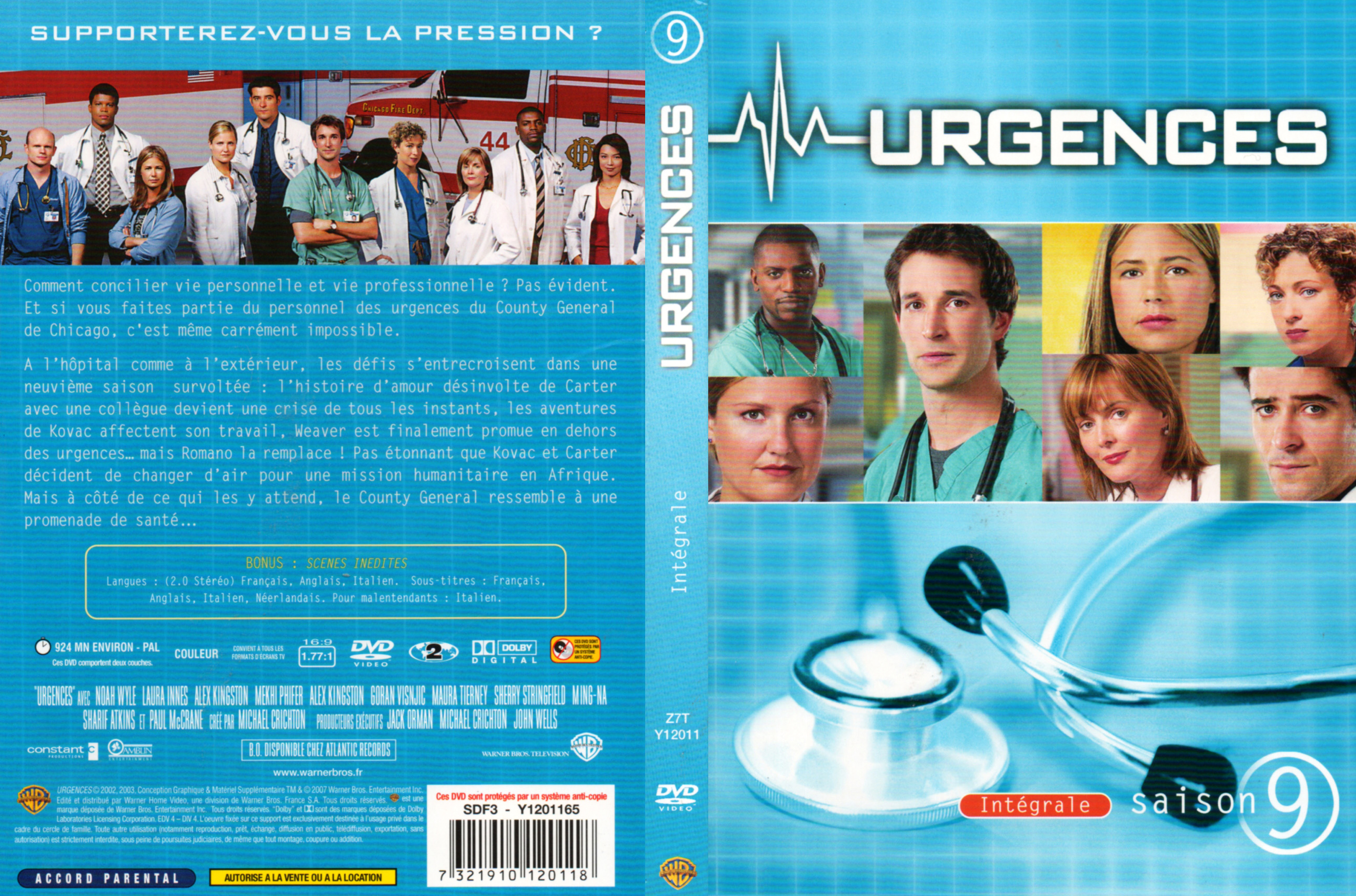 Jaquette DVD Urgences saison 09 COFFRET