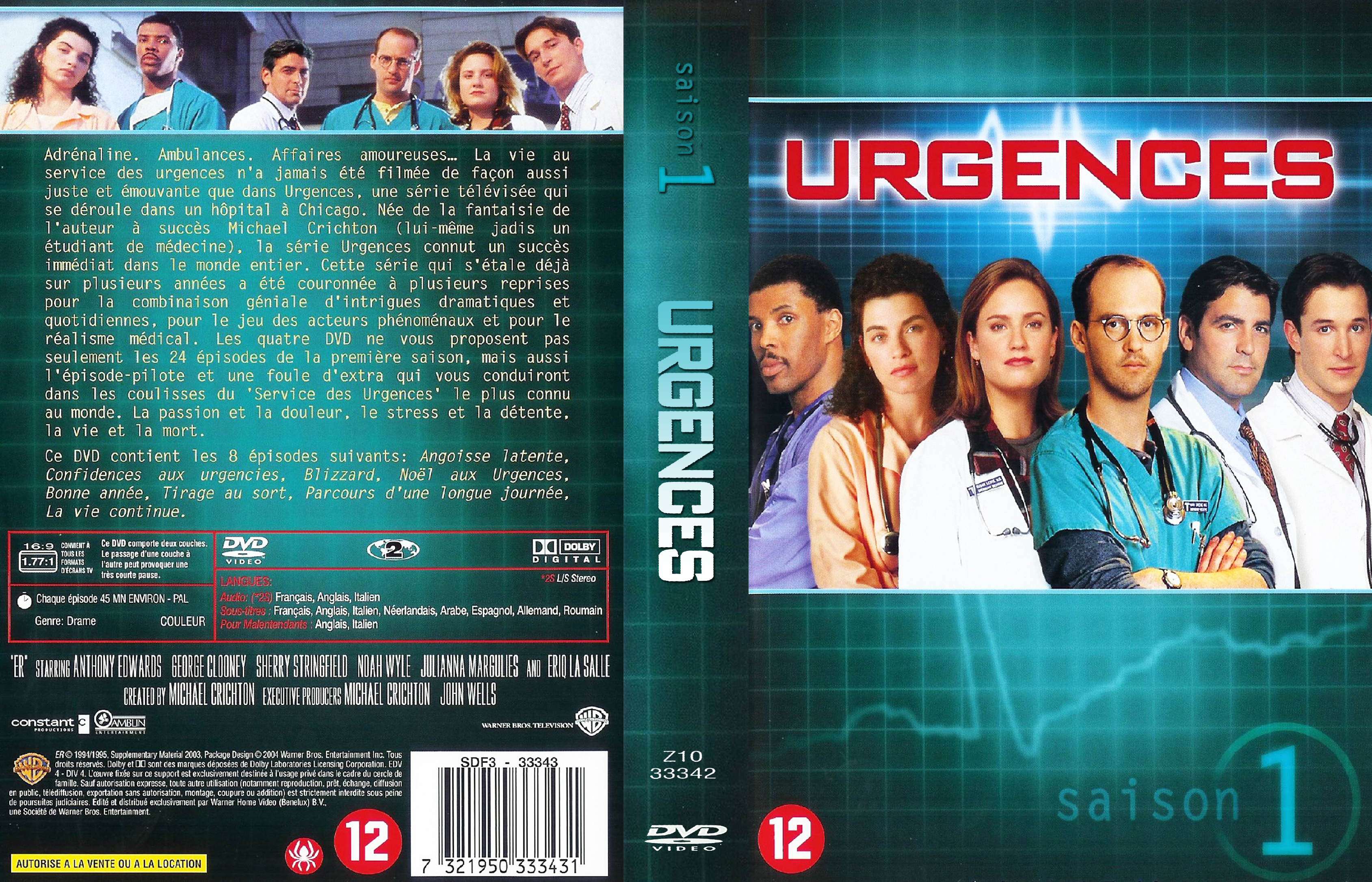 Jaquette DVD Urgences saison 1 COFFRET