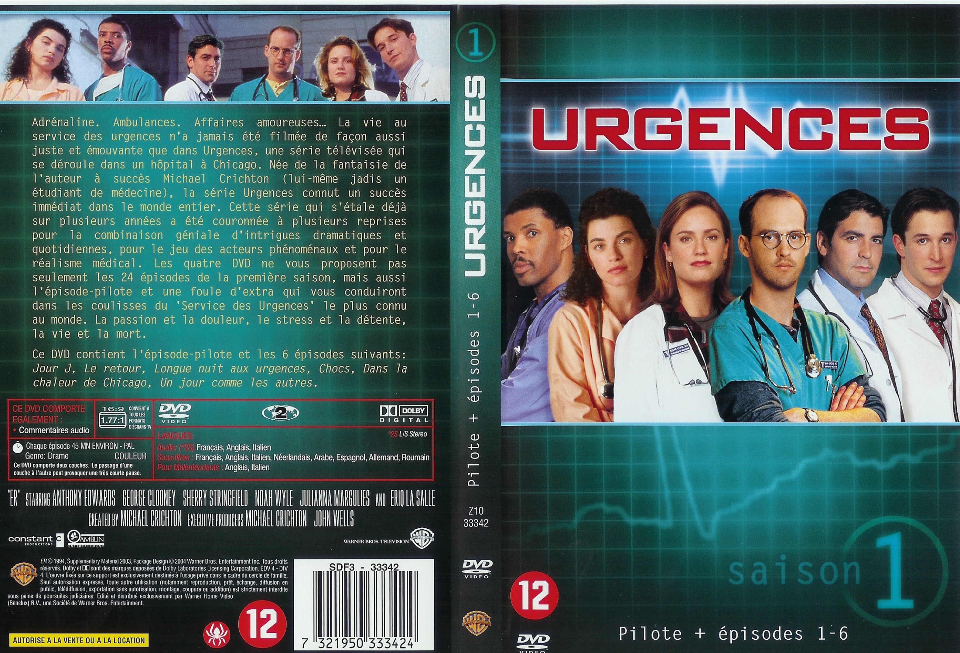 Jaquette DVD Urgences saison 1 vol 1