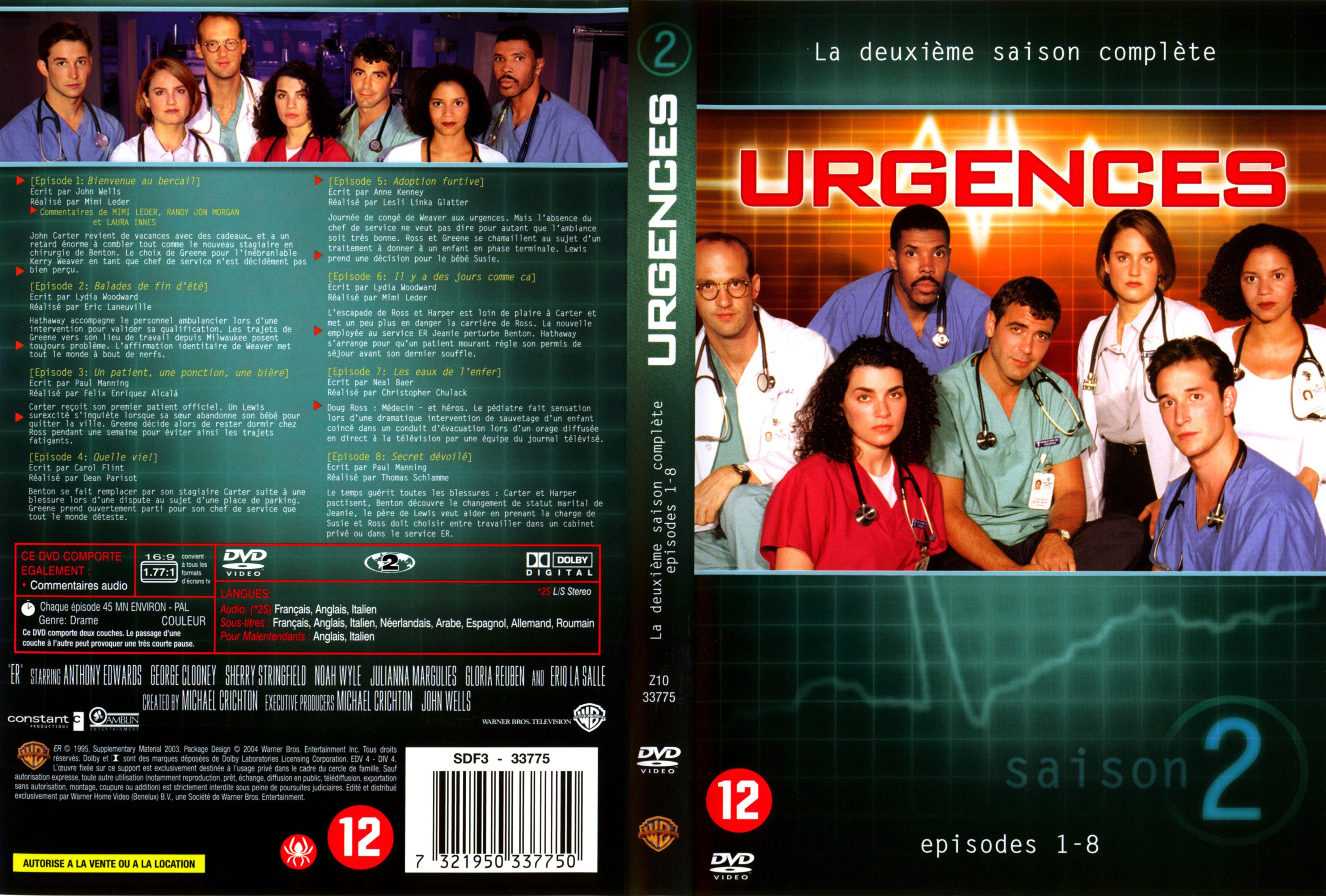 Jaquette DVD Urgences saison 2 vol 1