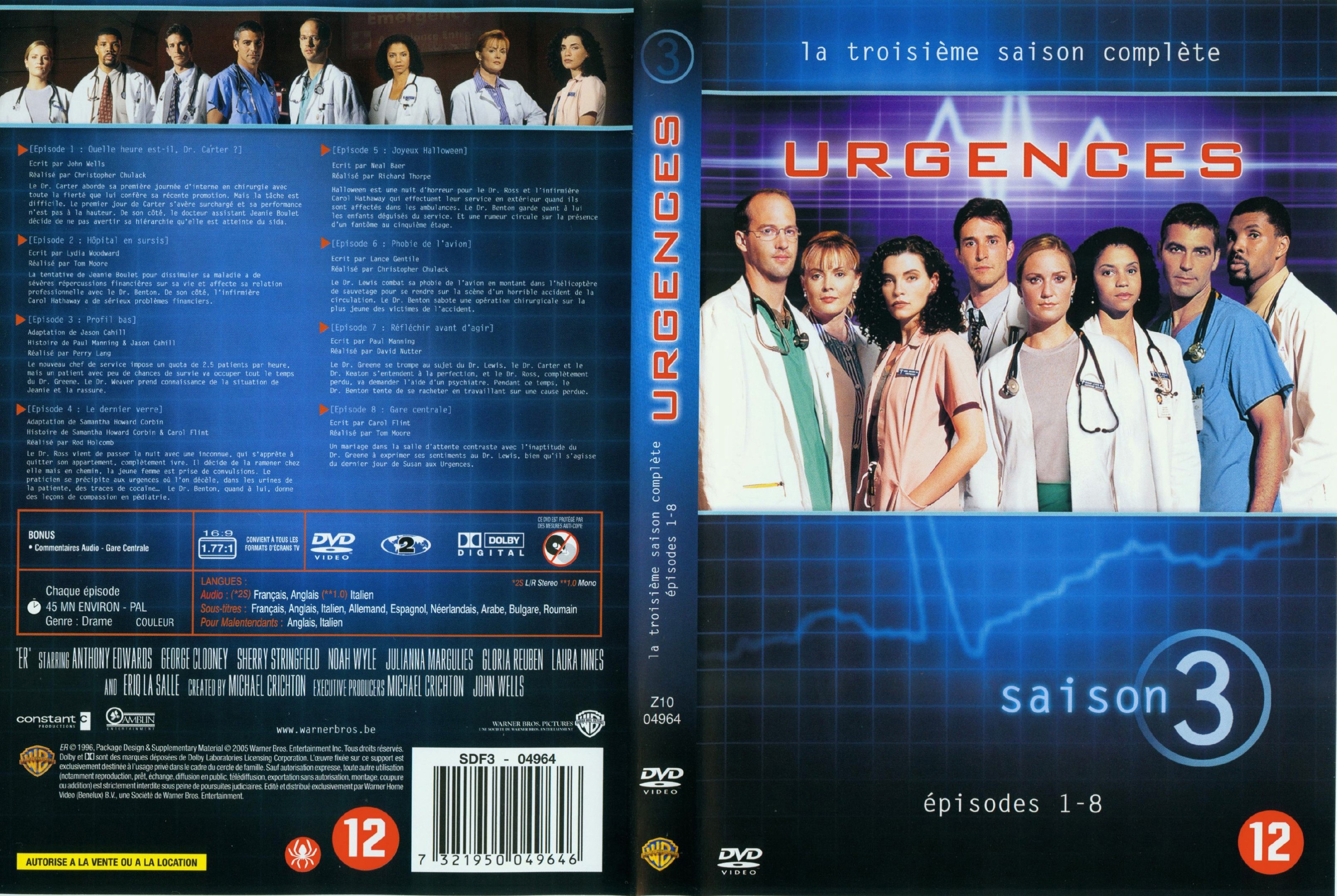 Jaquette DVD Urgences saison 3 vol 1