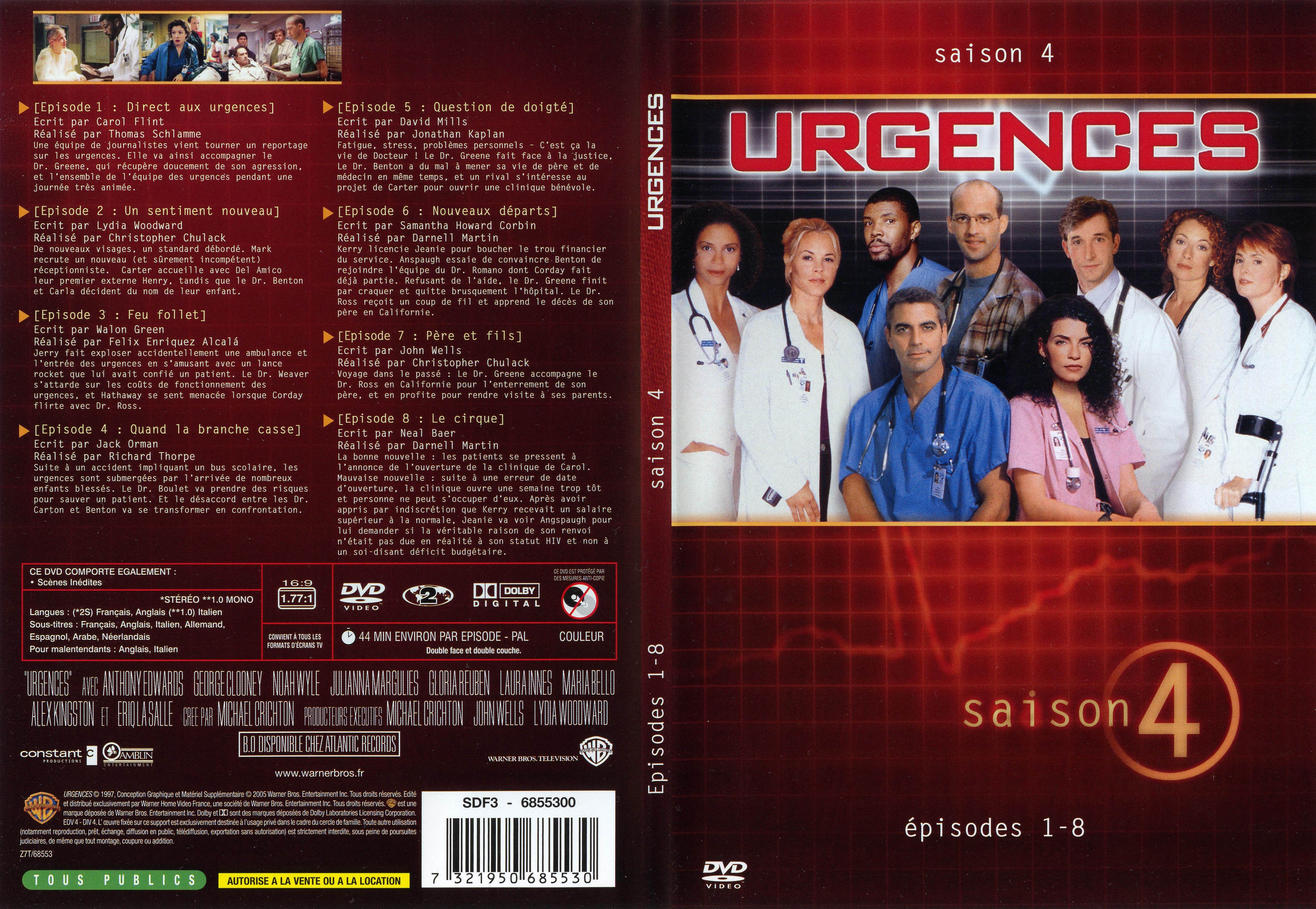 Jaquette DVD Urgences saison 4 vol 1