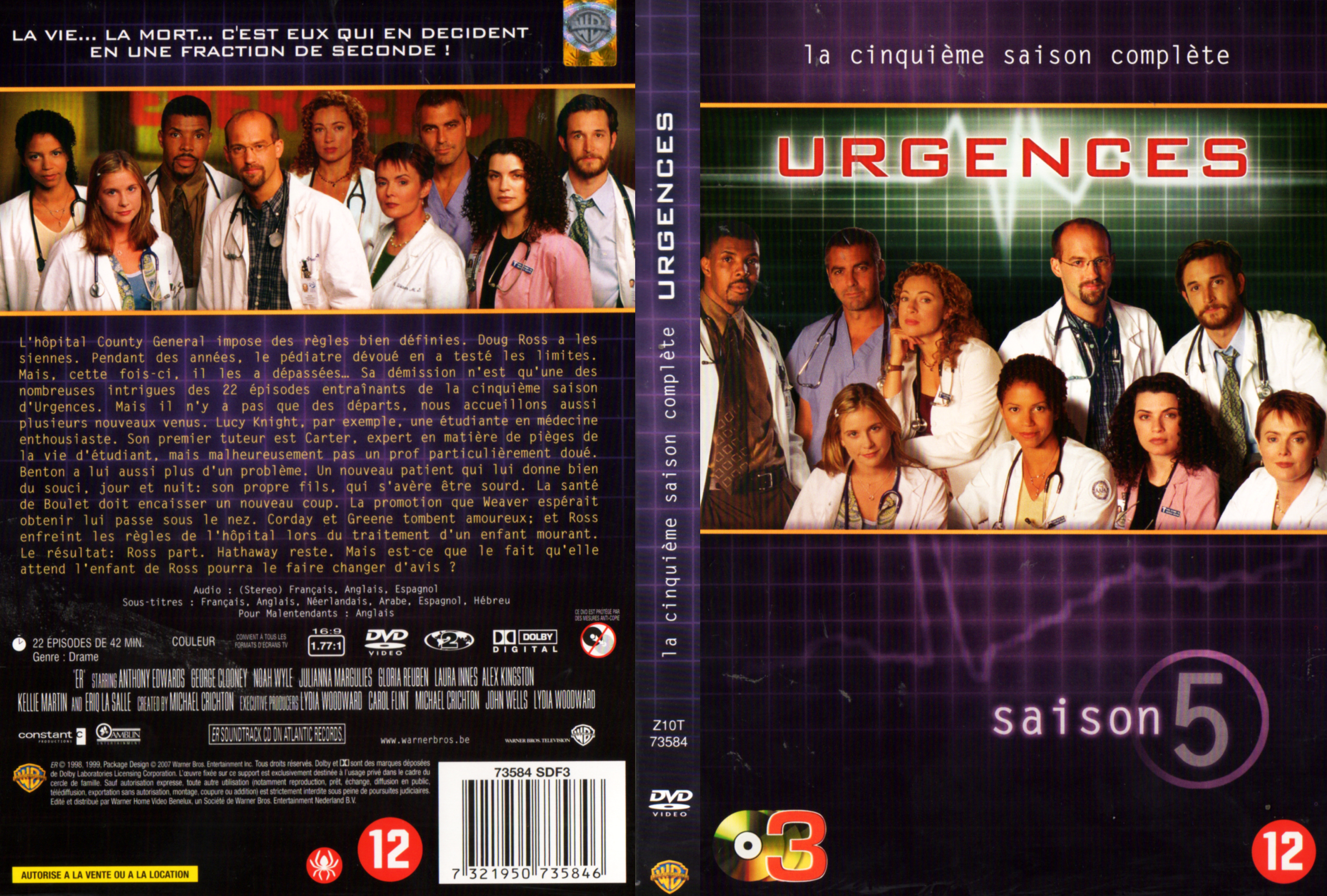 Jaquette DVD Urgences saison 5 COFFRET v2