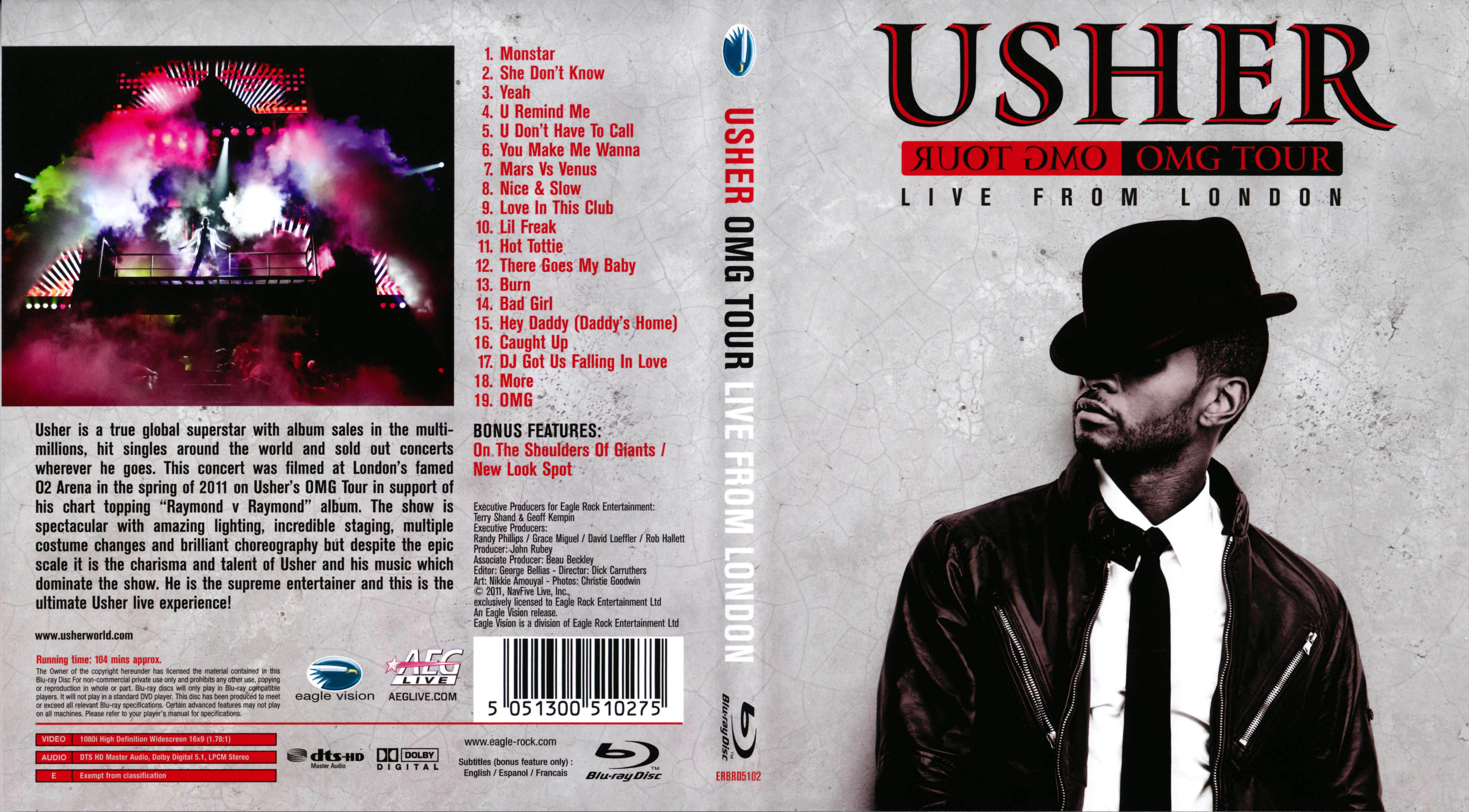 Jaquette DVD Usher OMG tour live from London (BLU-RAY)