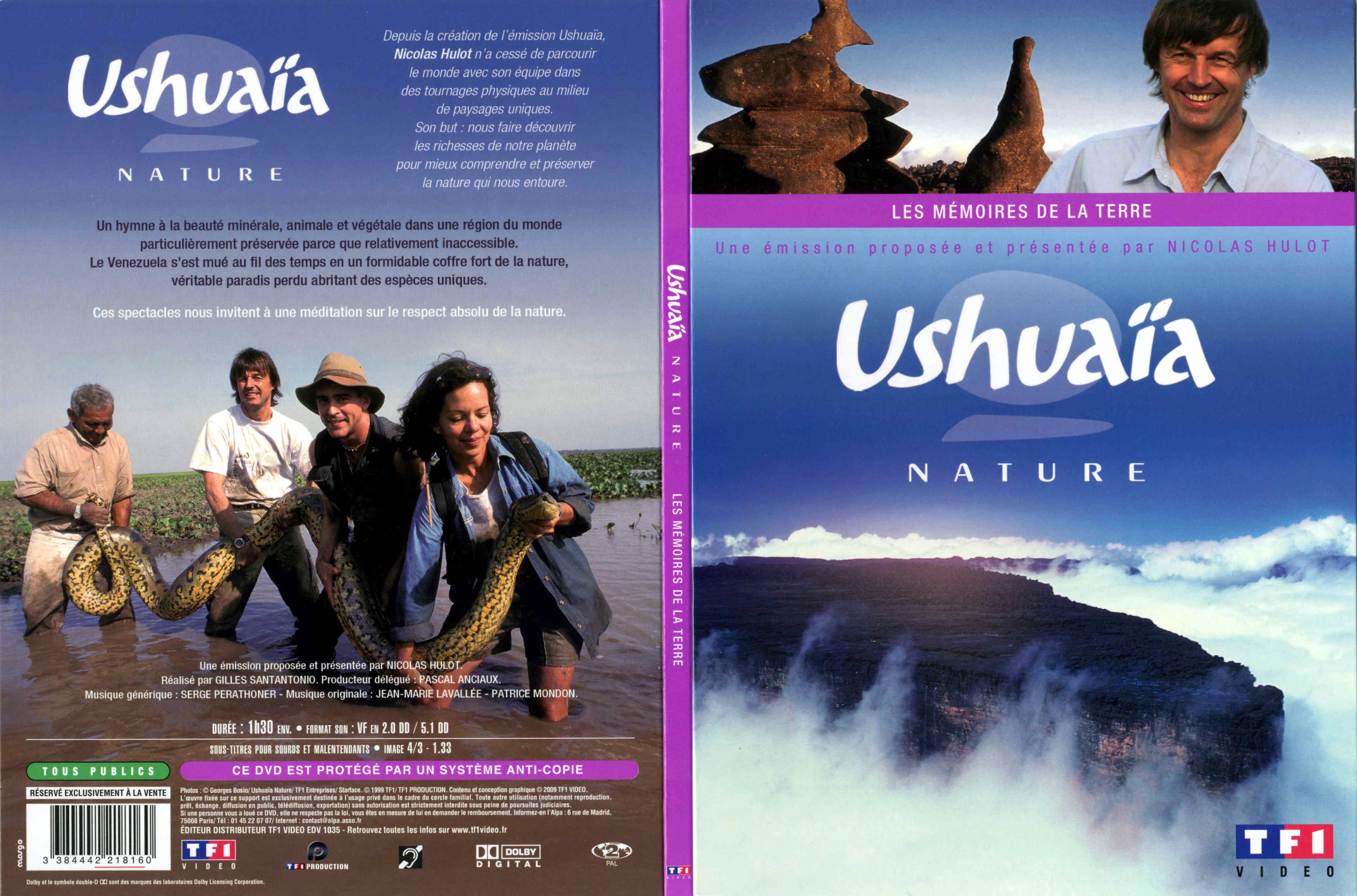 Jaquette DVD Ushuaia Nature - Les mmoires de la Terre