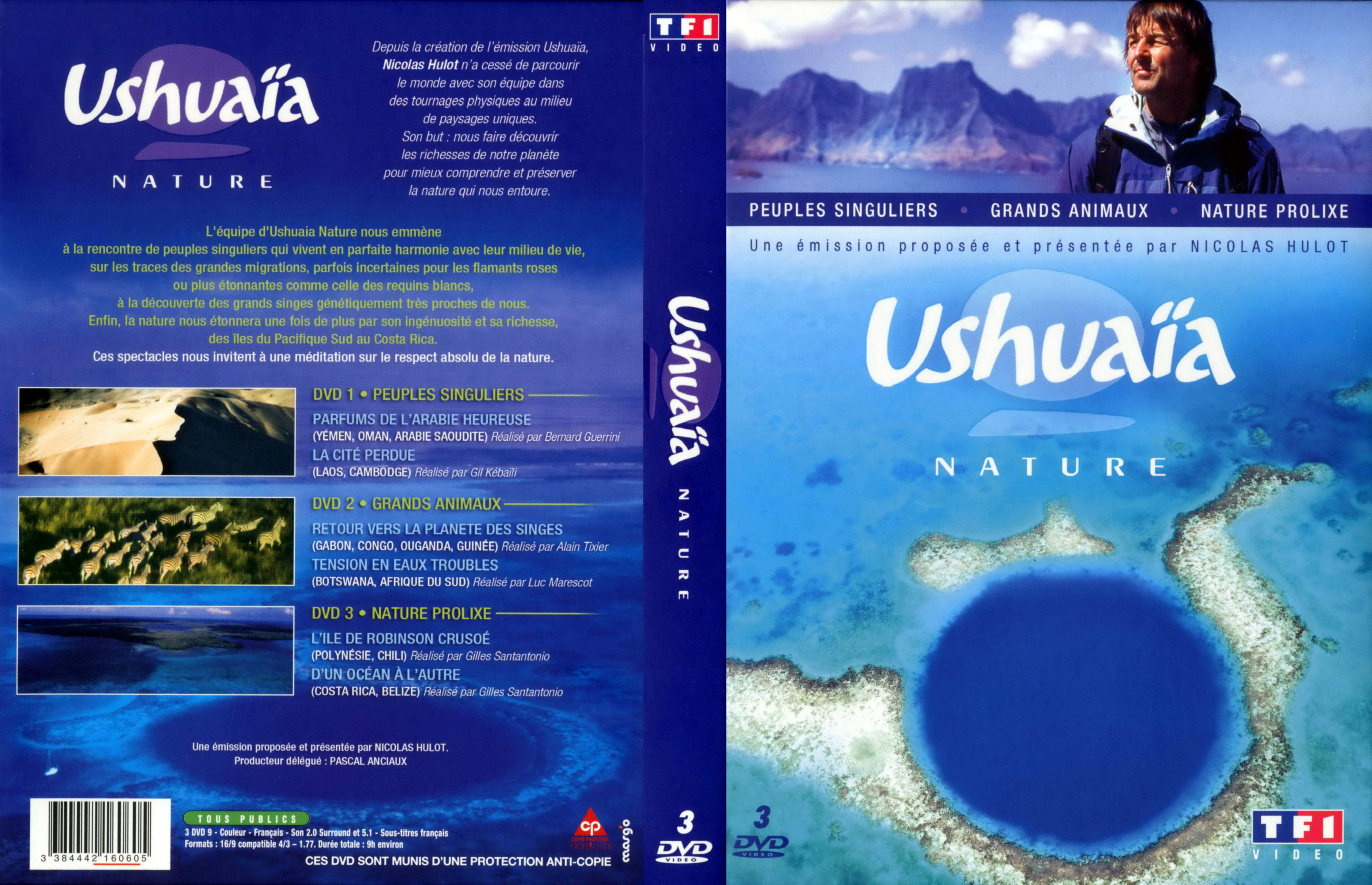Jaquette DVD Ushuaia Nature - Peuples singuliers - Grands animaux  -Nature prolixe