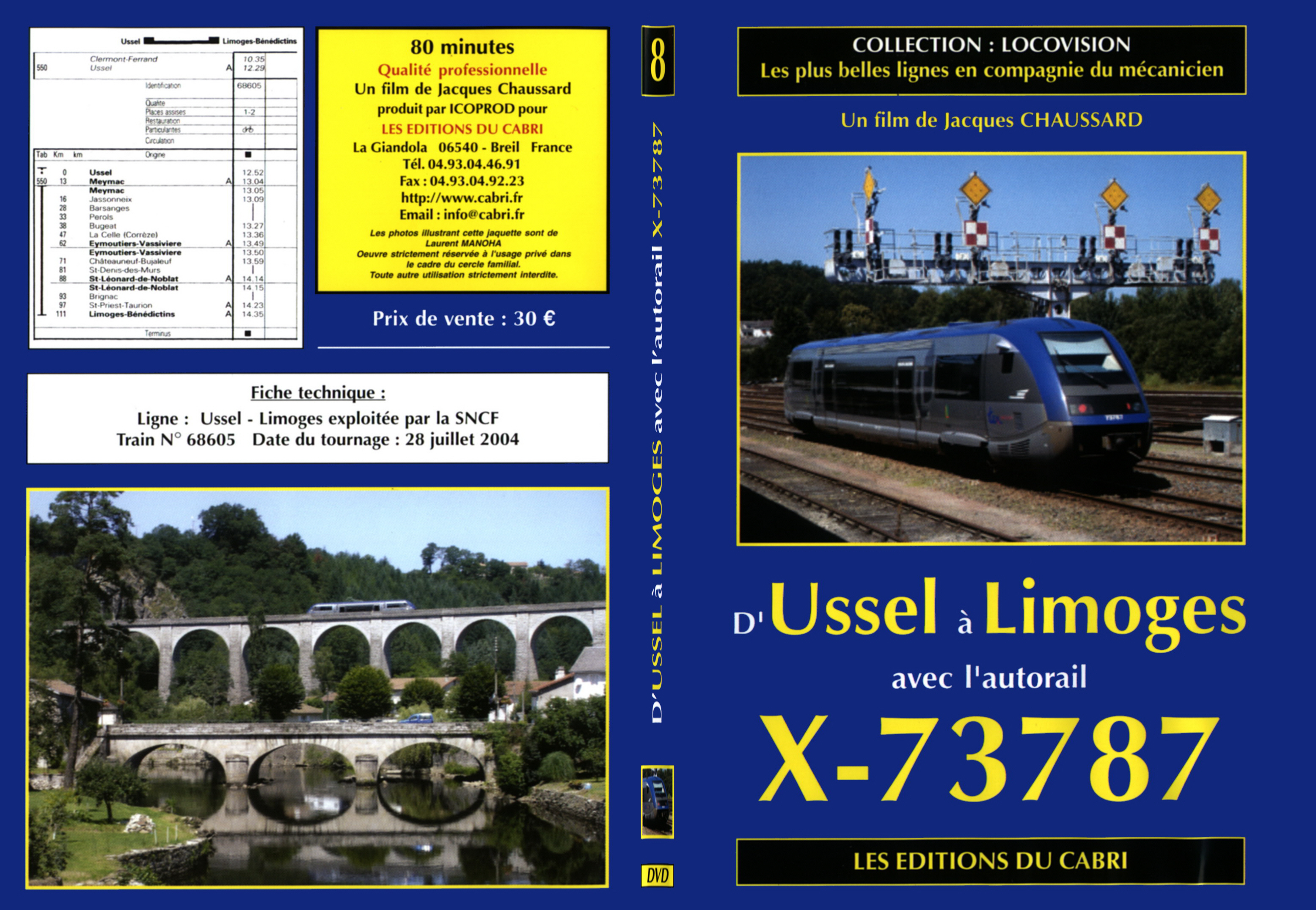 Jaquette DVD Ussel a Limoges en autorail X-73787 - SLIM