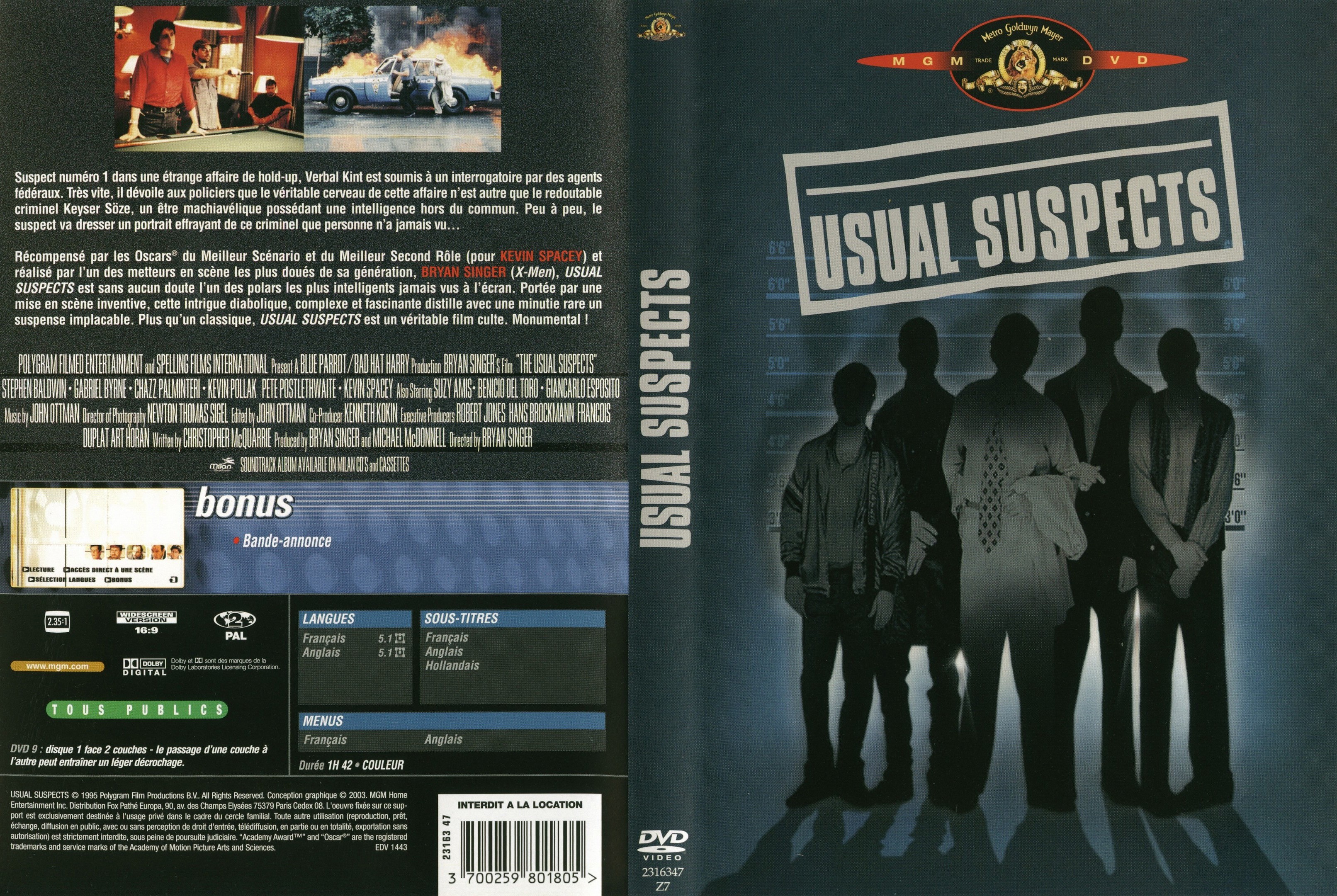 Jaquette DVD Usual suspects v2