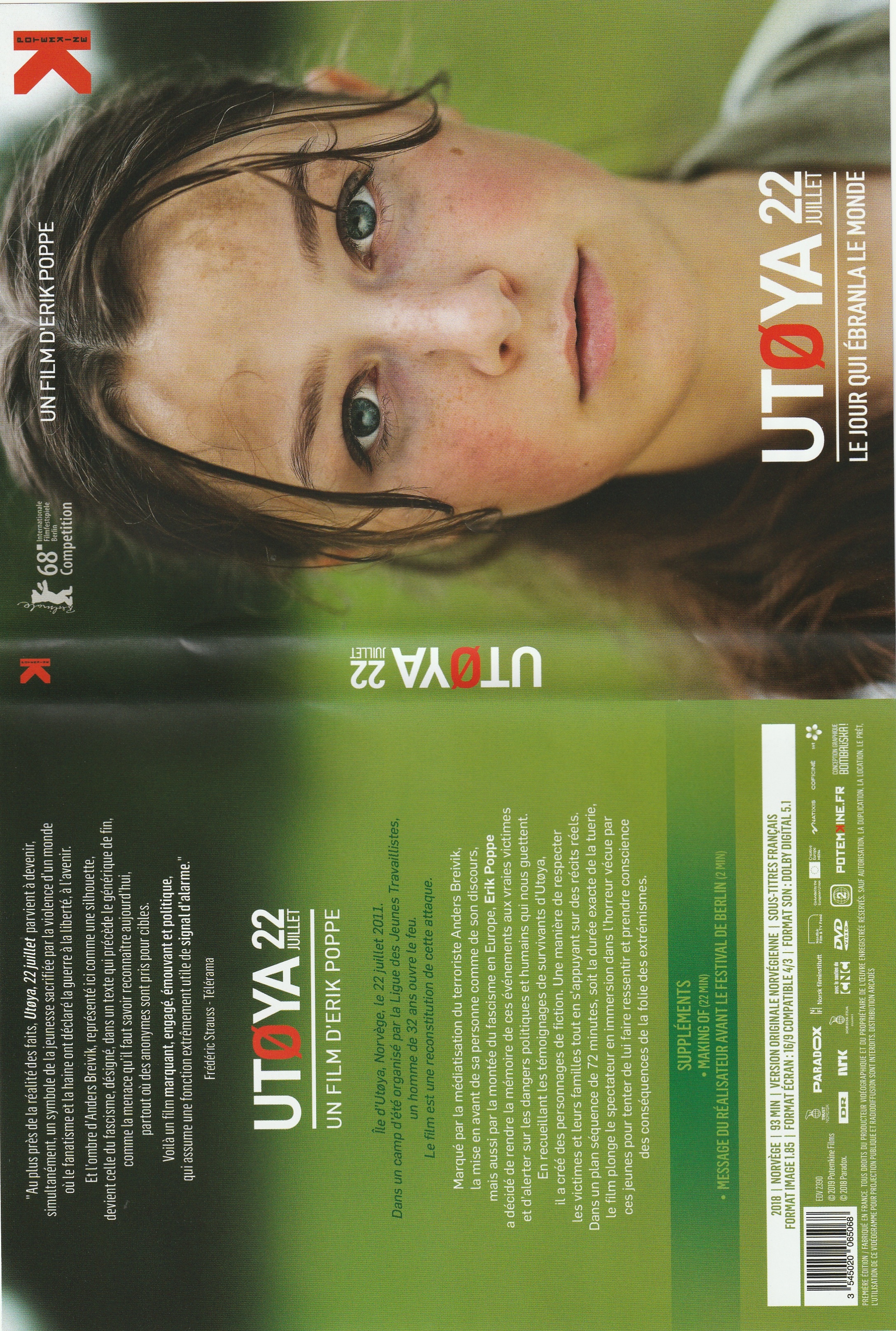 Jaquette DVD Utoya 22 Juillet