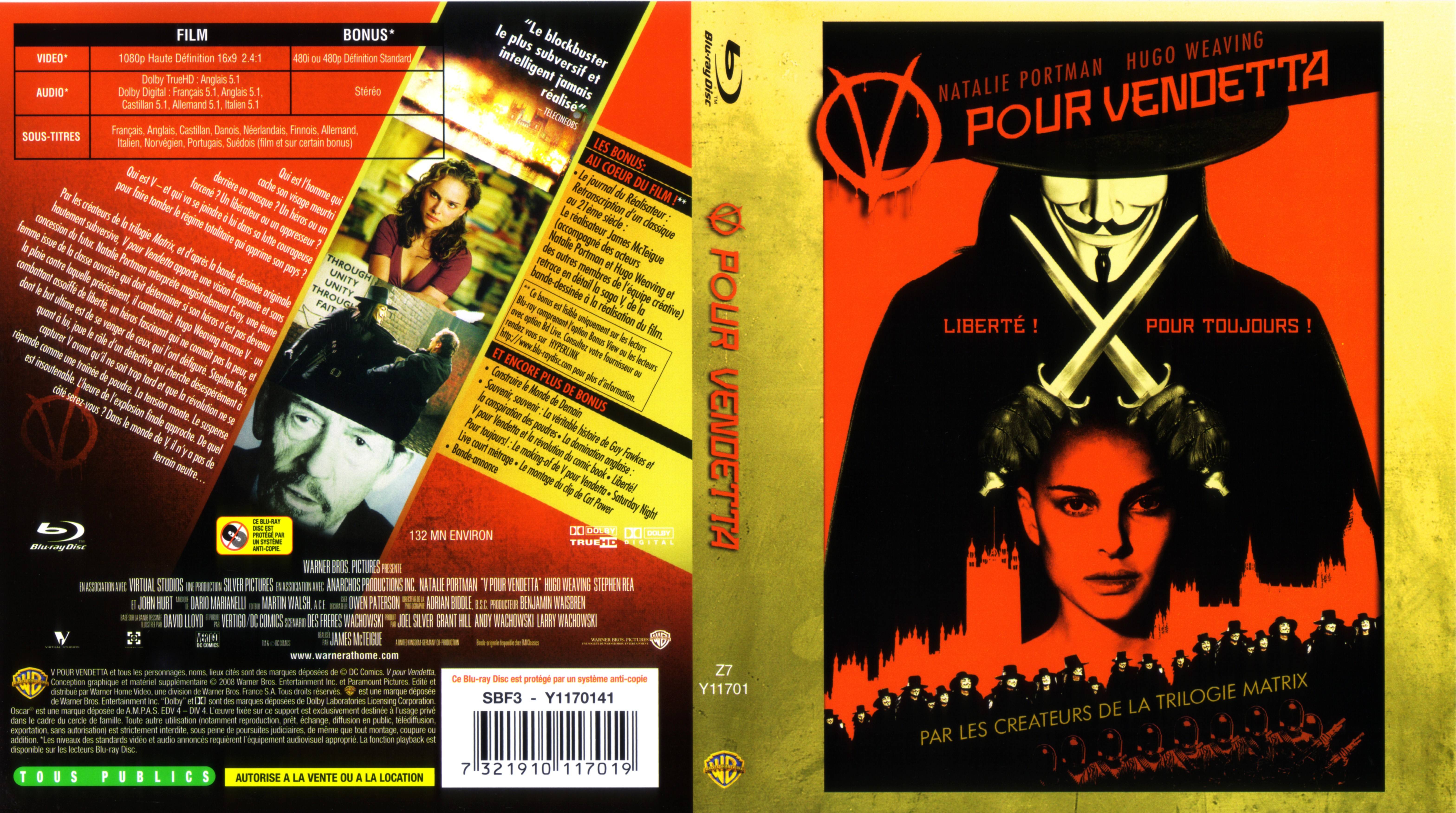 Jaquette DVD V pour vendetta (BLU-RAY)