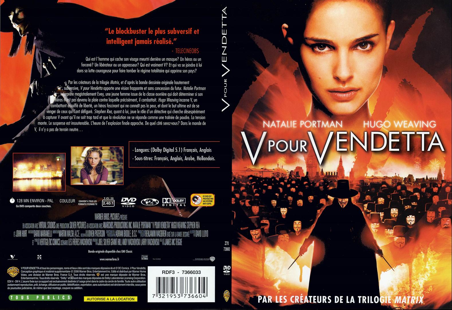 Jaquette DVD V pour vendetta - SLIM
