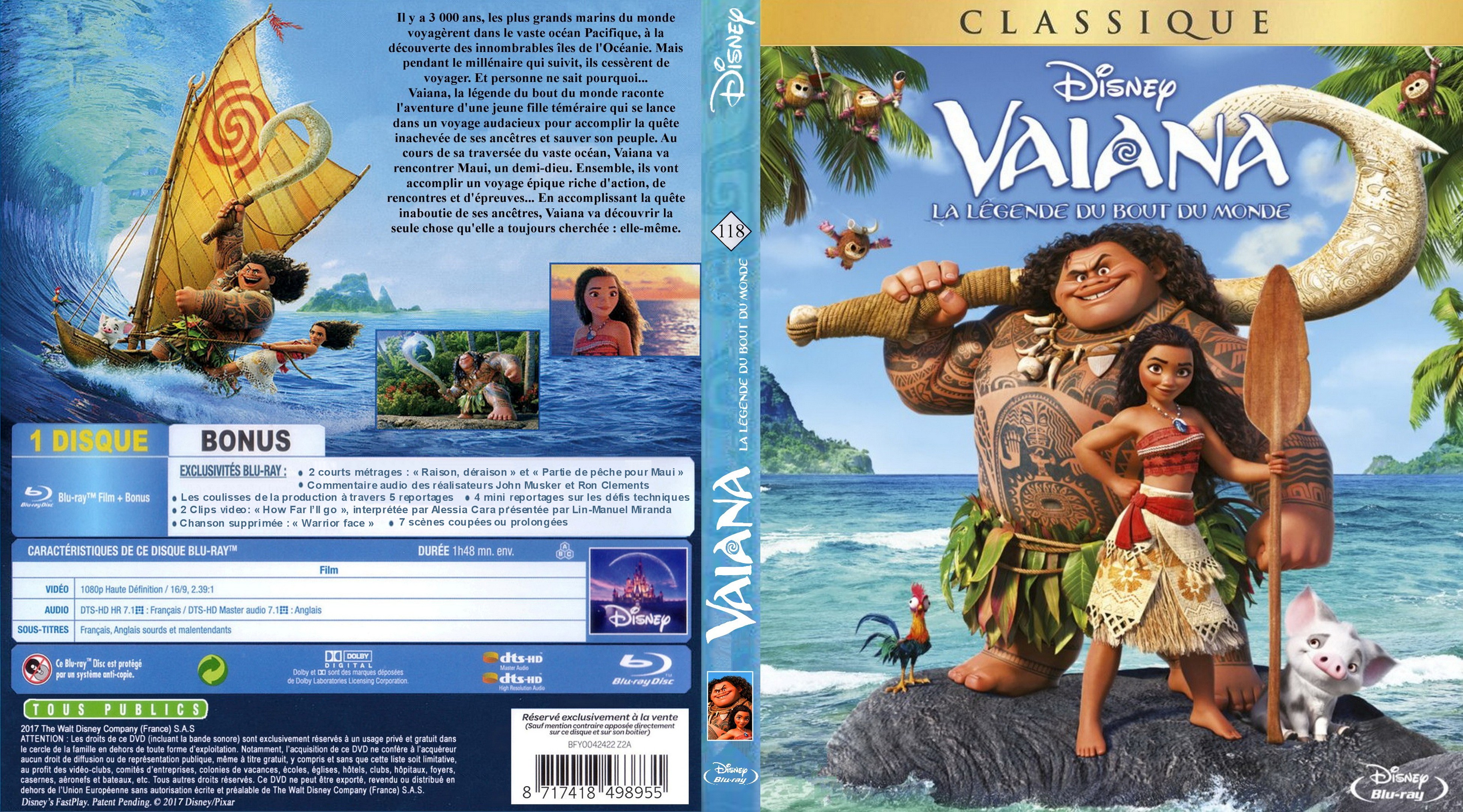 Jaquette DVD Vaiana, la lgende du bout du monde (BLU-RAY)