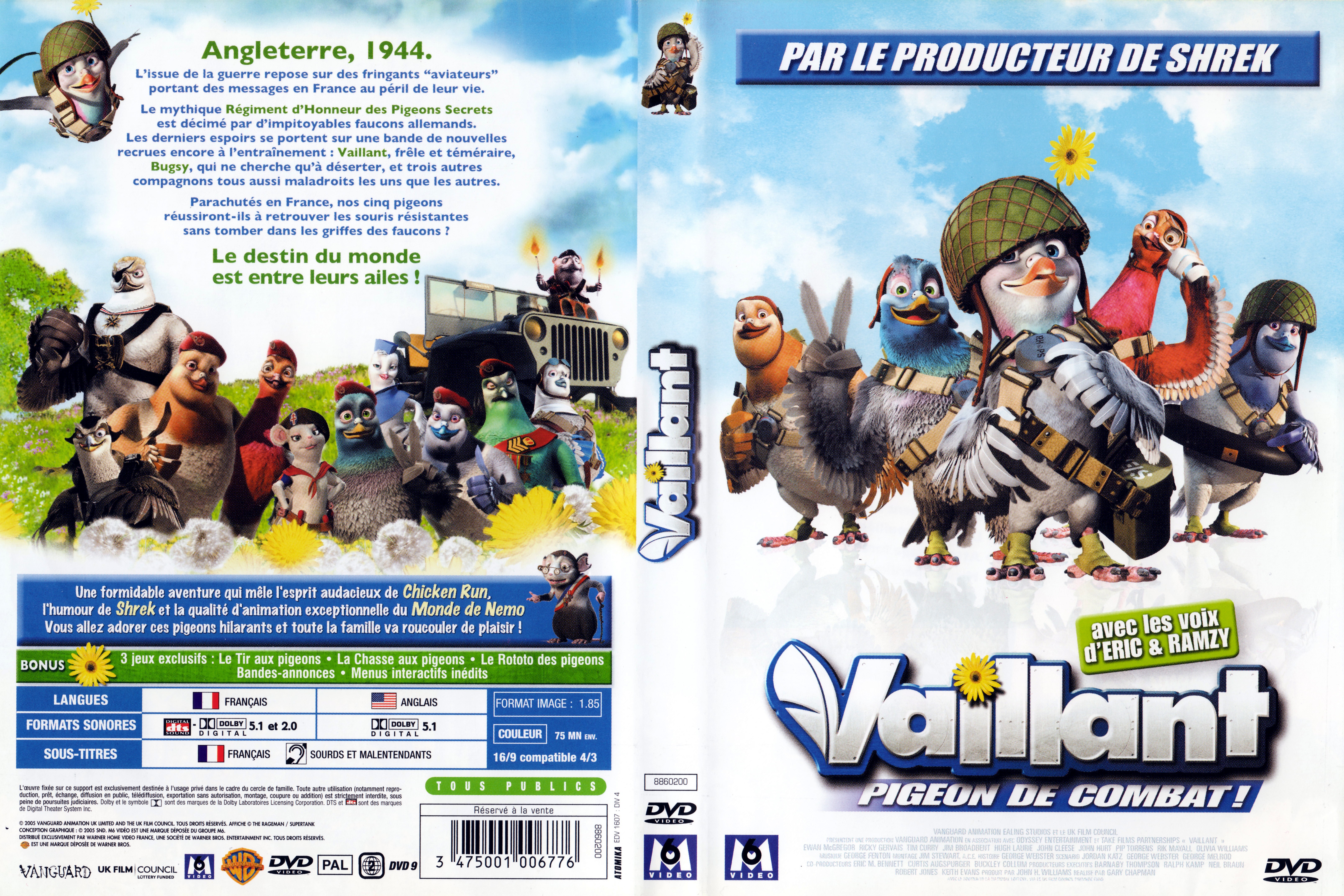 Jaquette DVD Vaillant pigeon de combat