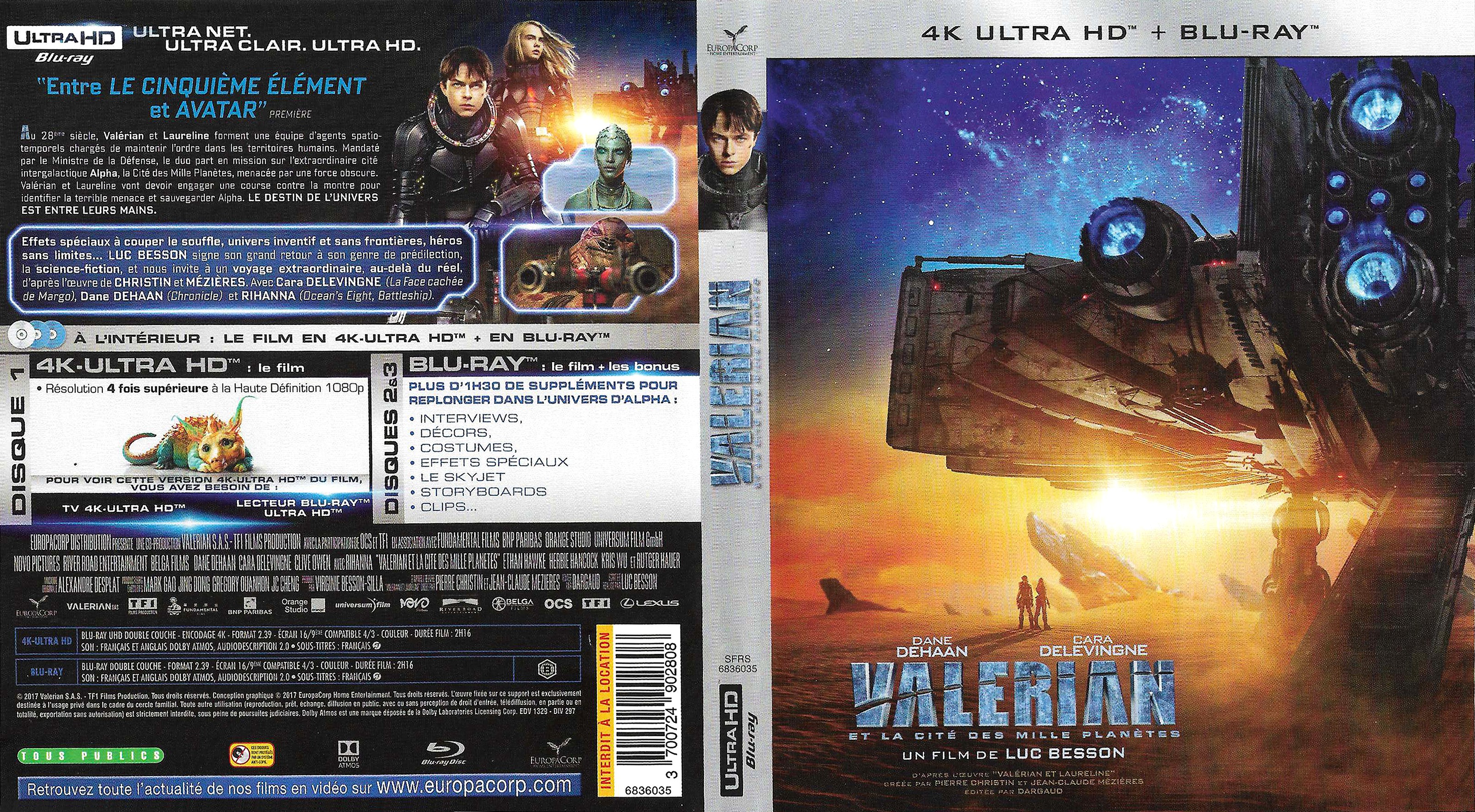 Jaquette DVD Valrian et la Cit des mille plantes 4K (BLU-RAY)