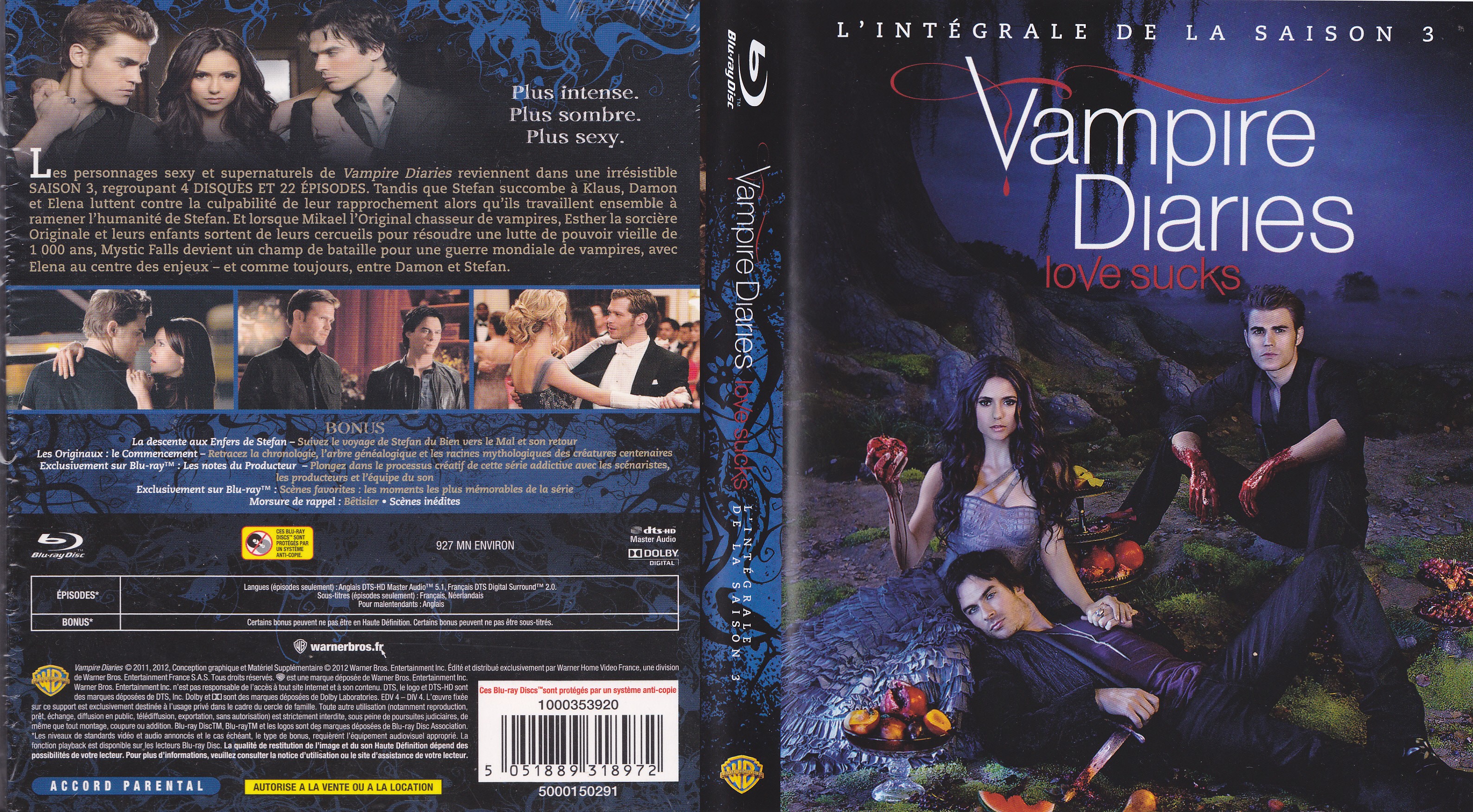 Jaquette DVD Vampire diaries Saison 3 (BLU-RAY)