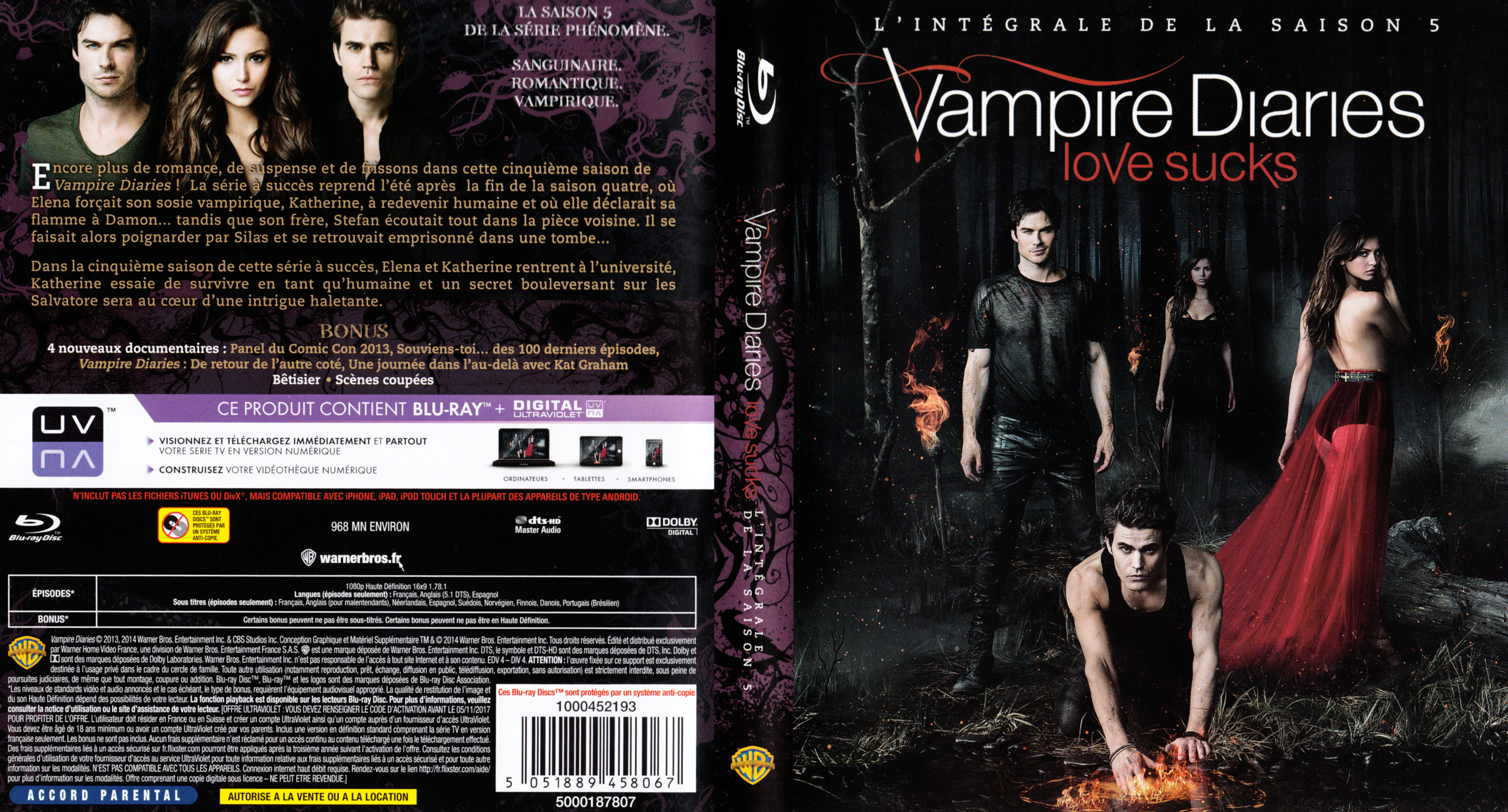 Jaquette DVD Vampire diaries Saison 5 (BLU-RAY)