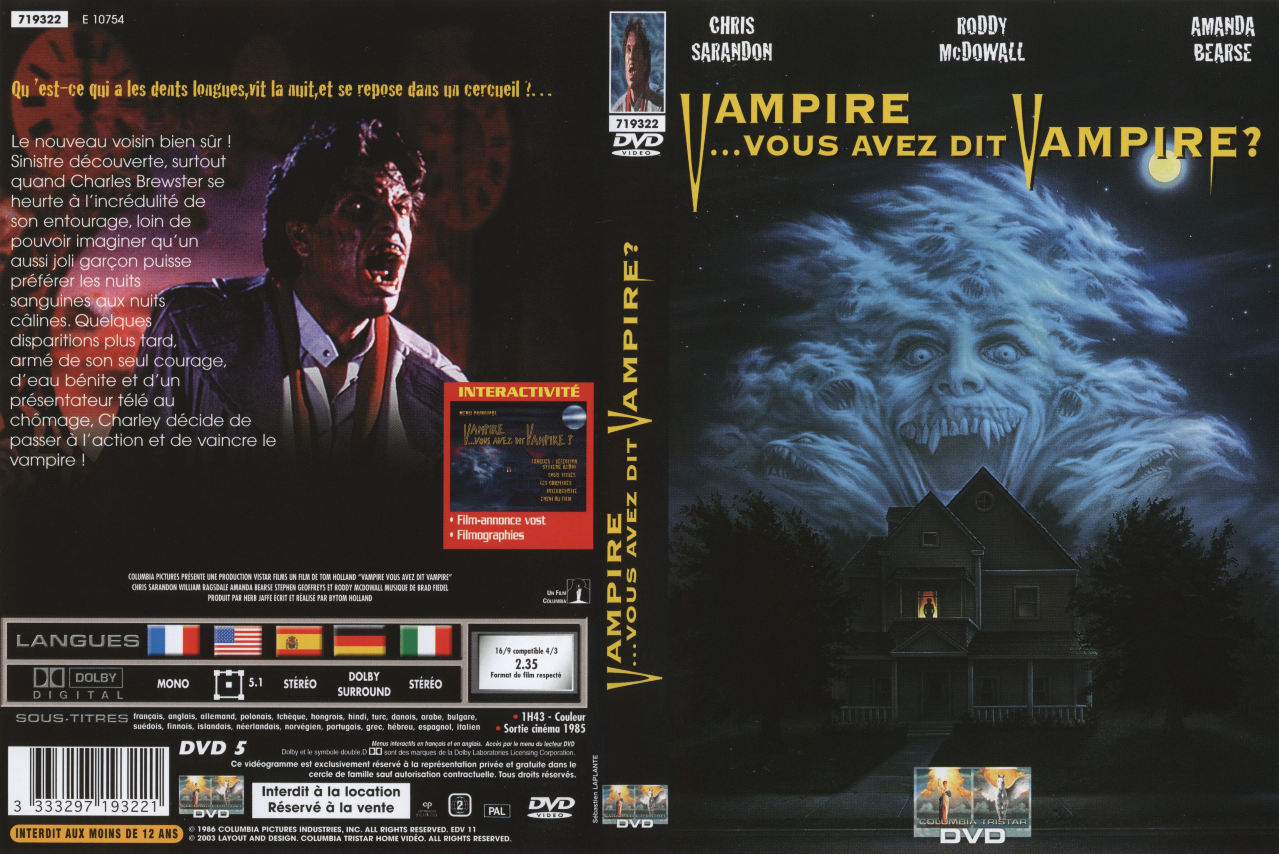 Jaquette DVD Vampire vous avez dit vampire