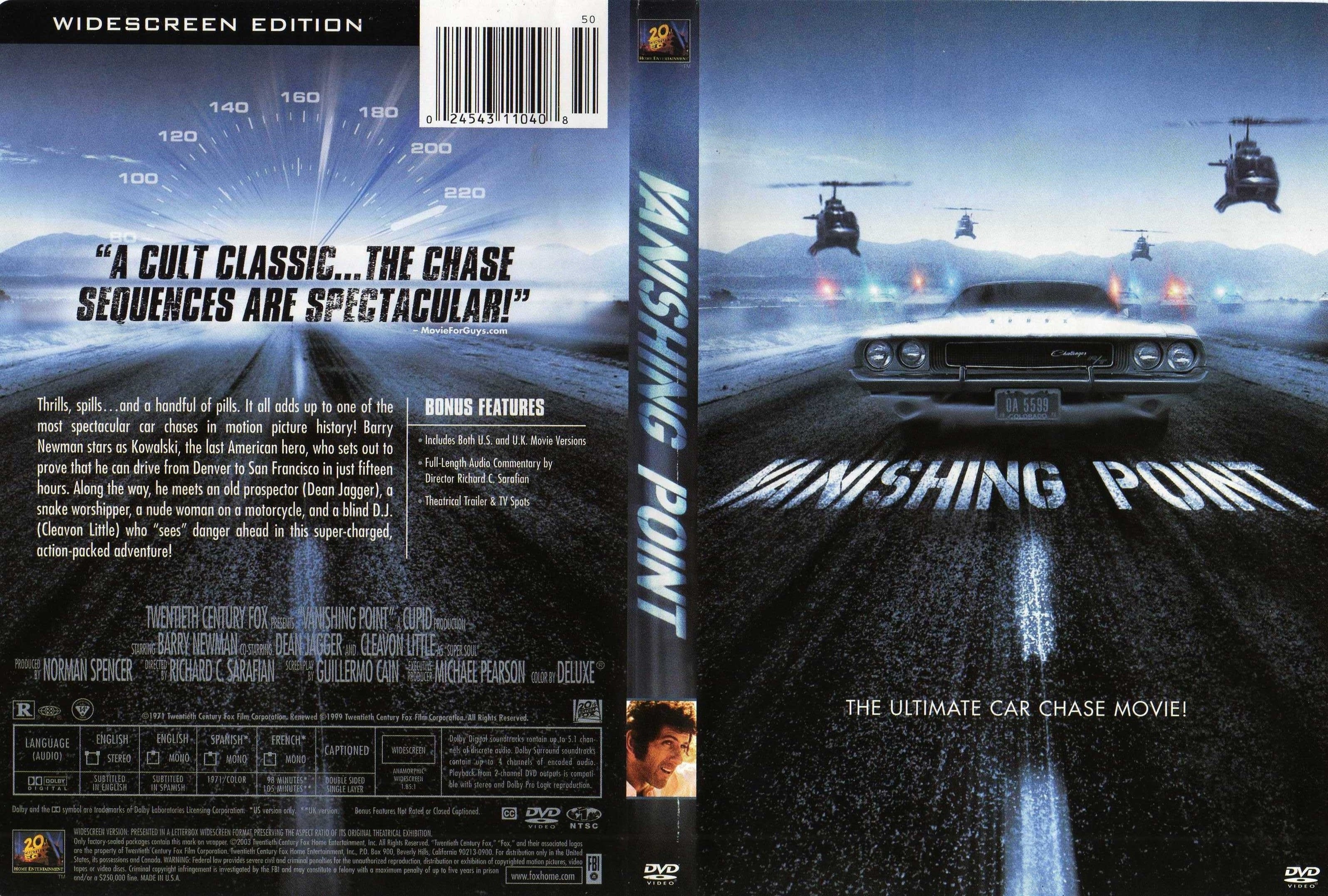 Jaquette DVD Vanishing point (Canadienne)