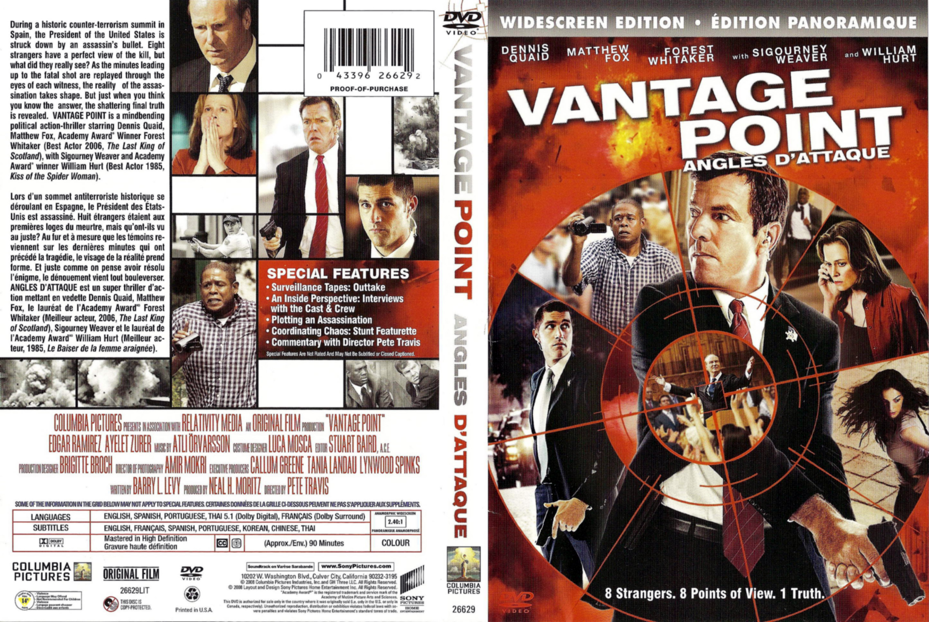 Jaquette DVD Vantage point - angles d