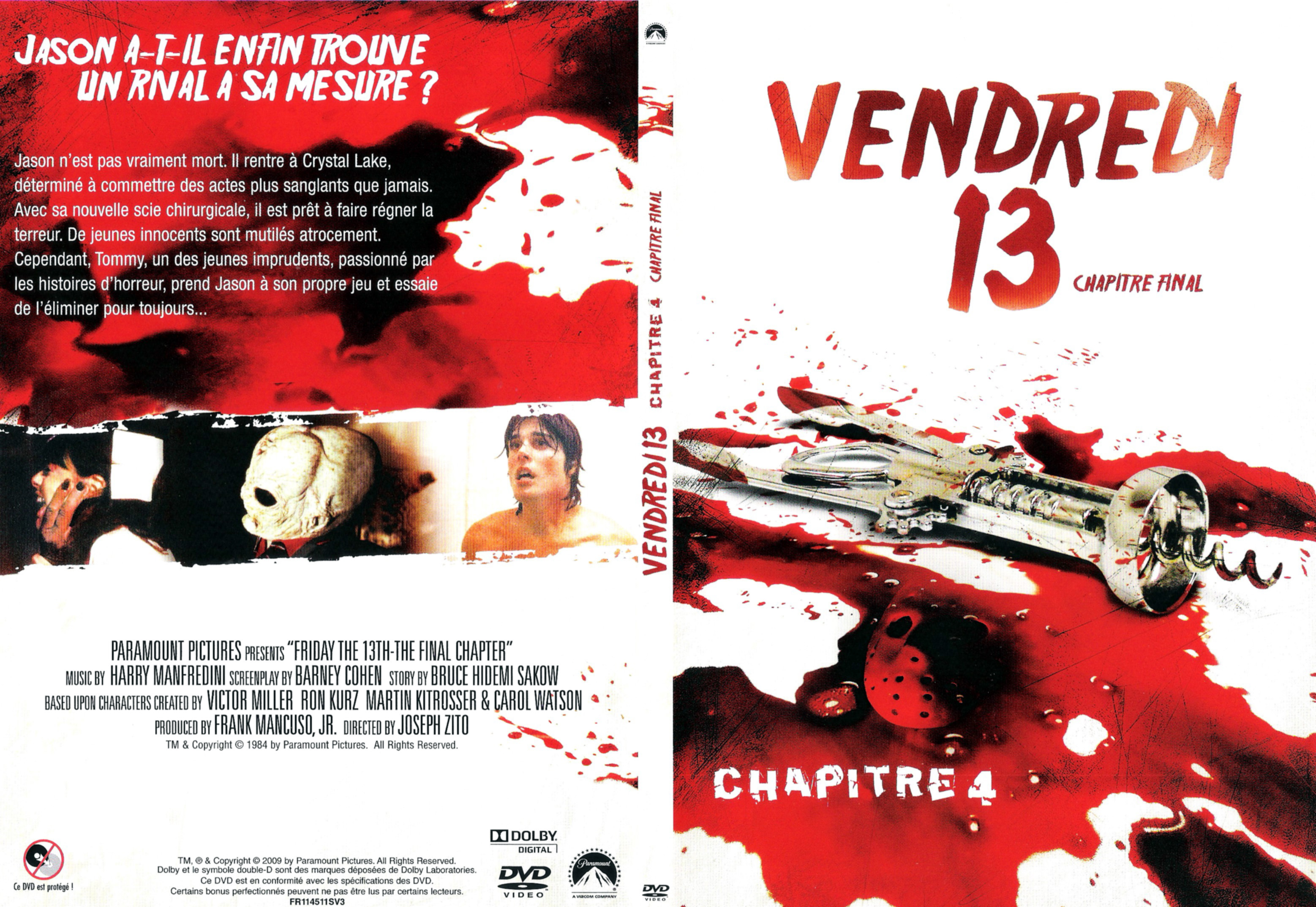 Jaquette DVD Vendredi 13 Chapitre final v2
