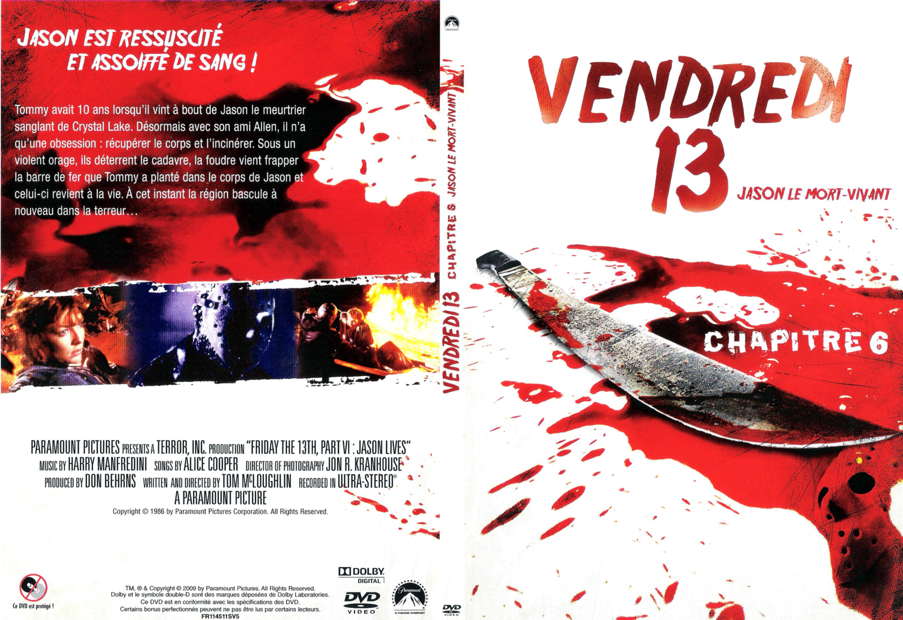 Jaquette DVD Vendredi 13 Jason le mort vivant v2