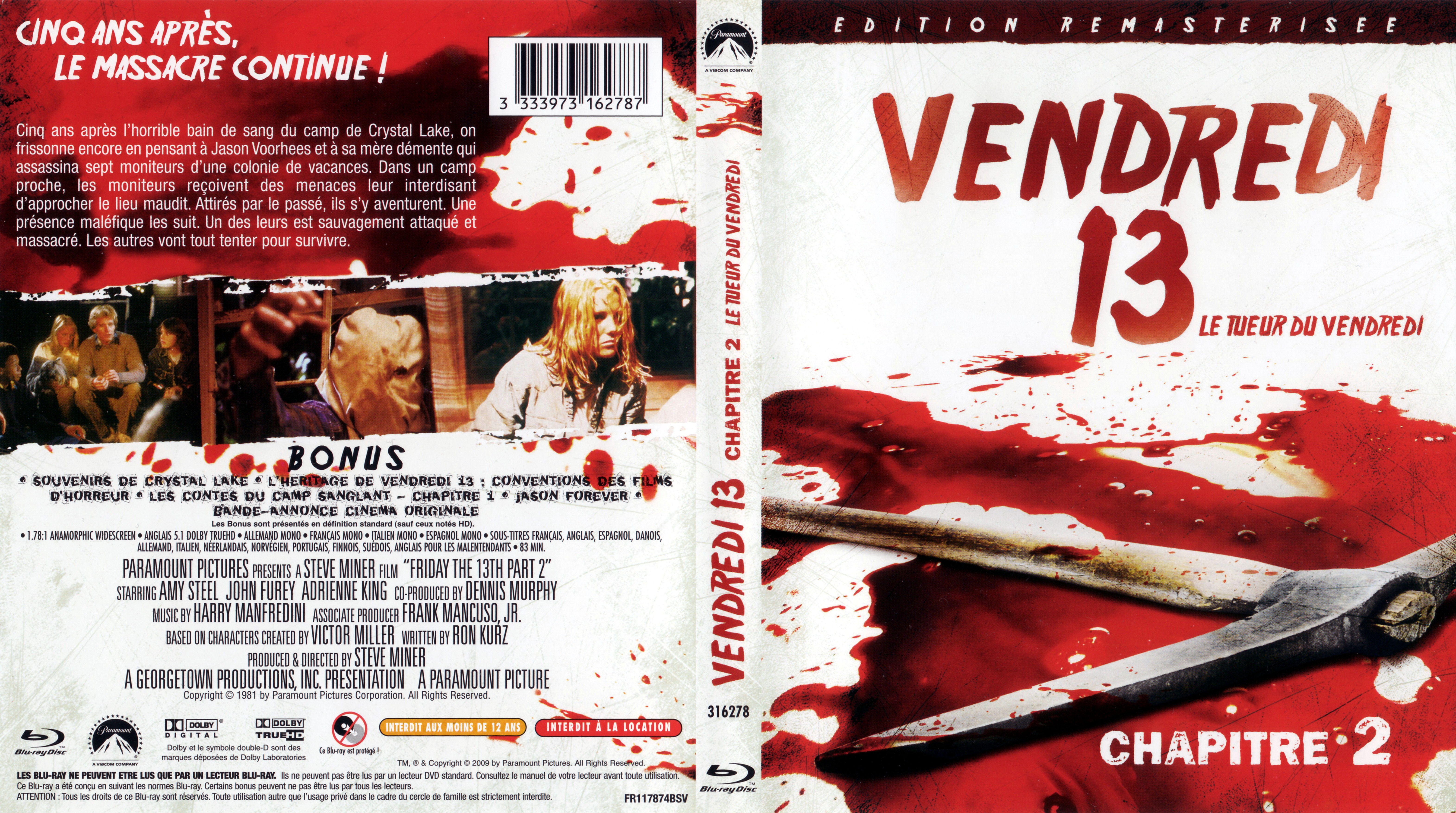 Jaquette DVD Vendredi 13 Le tueur du Vendredi (BLU-RAY)