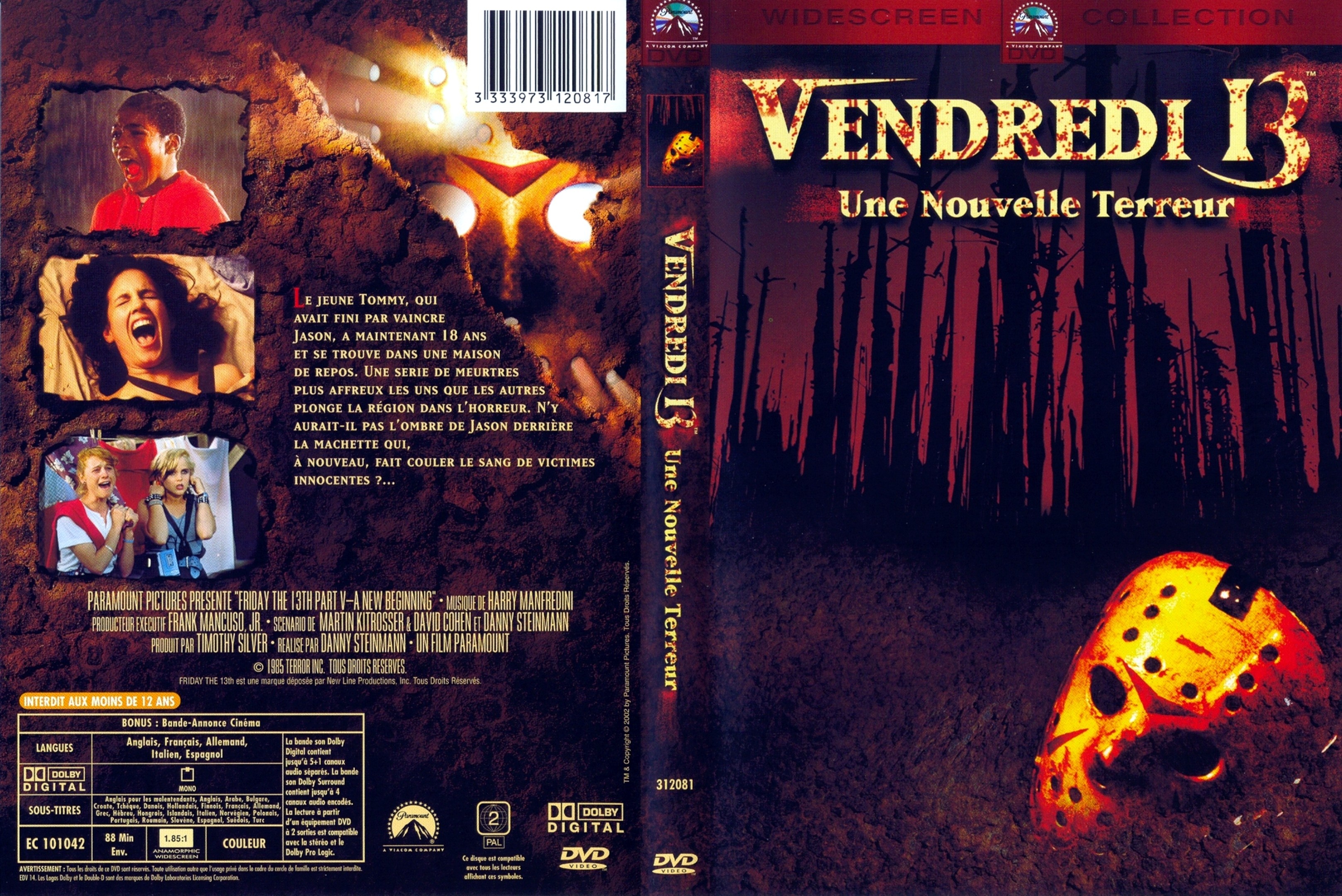 Jaquette DVD Vendredi 13 Une nouvelle terreur