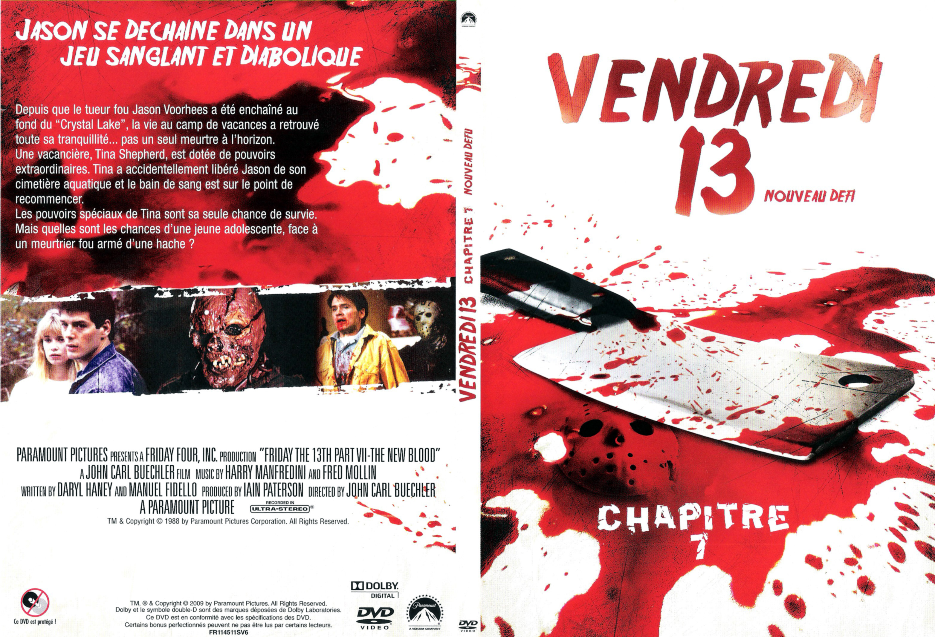 Jaquette DVD Vendredi 13 part 7 un nouveau dfi v2