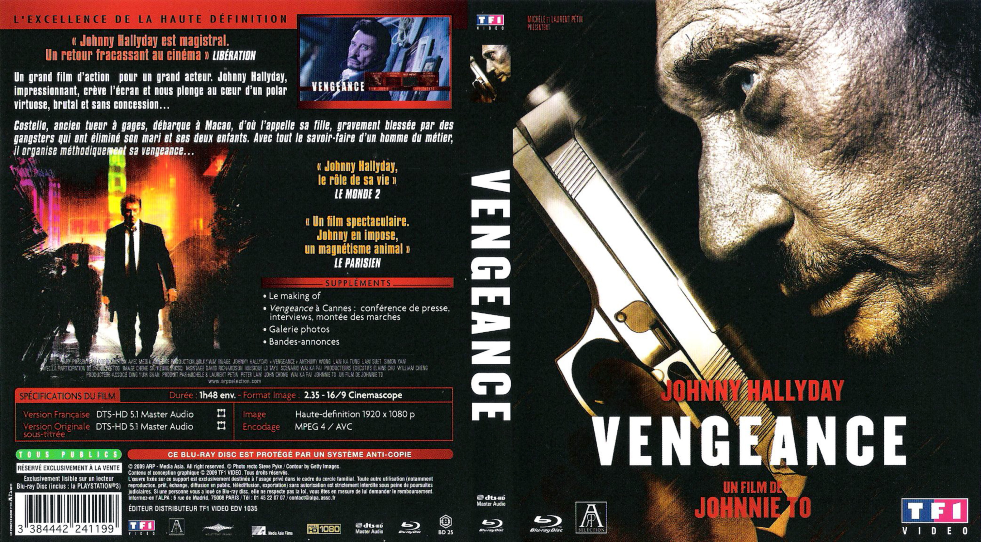 Jaquette DVD Vengeance (Johnny Hallyday) (BLU-RAY)