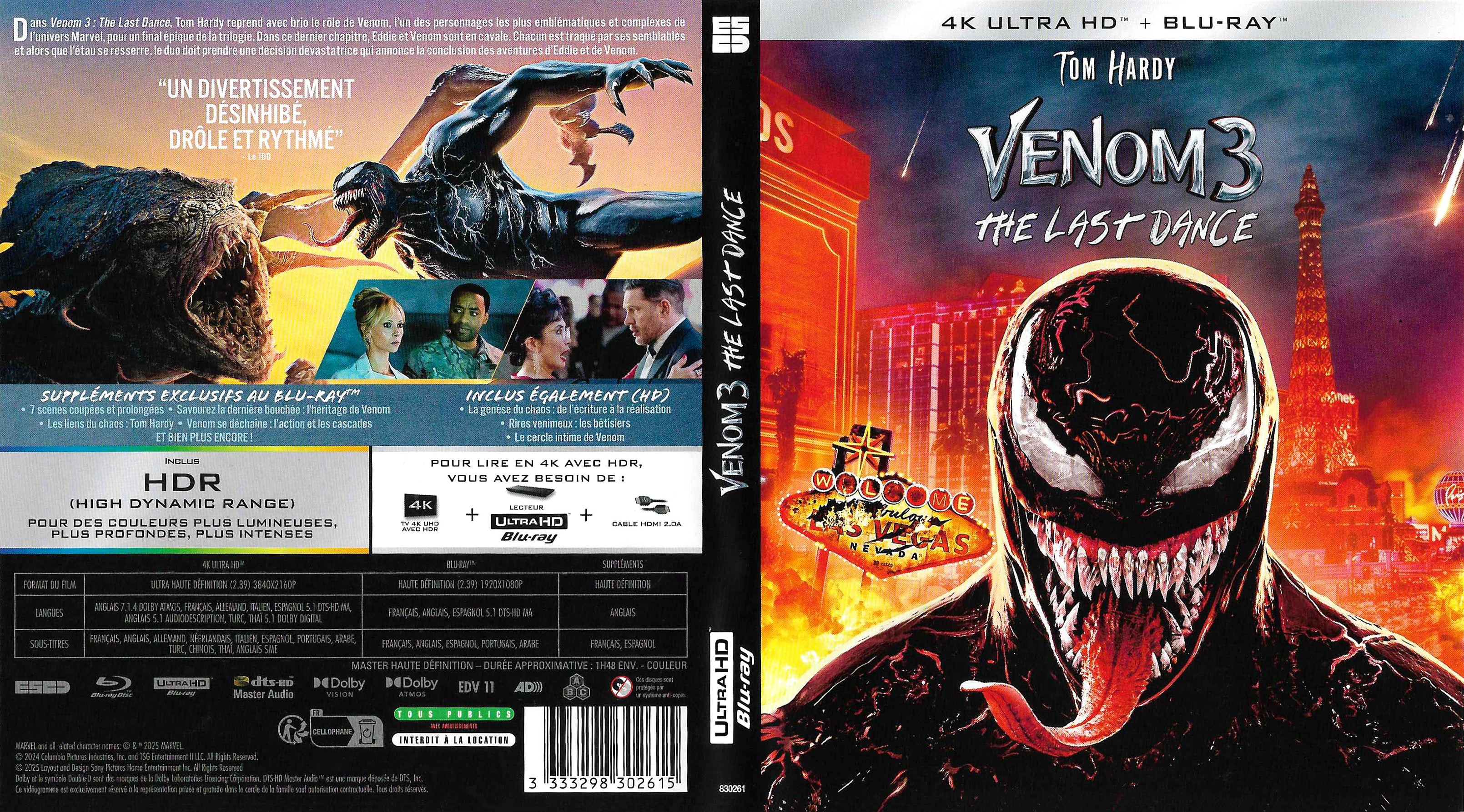 Jaquette DVD Venom The Last Dance 4K (BLU-RAY)