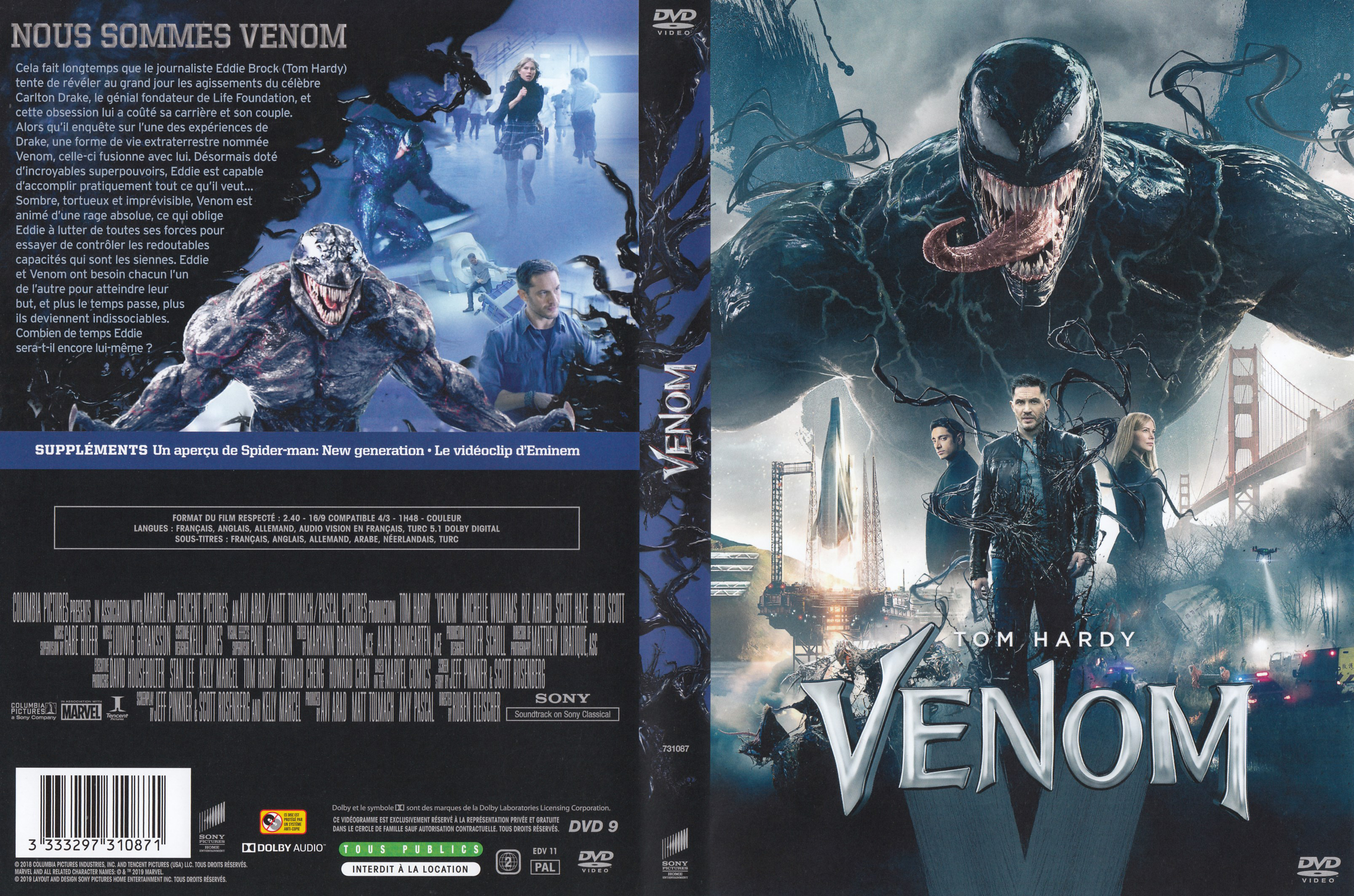 Jaquette DVD Venom (2018)