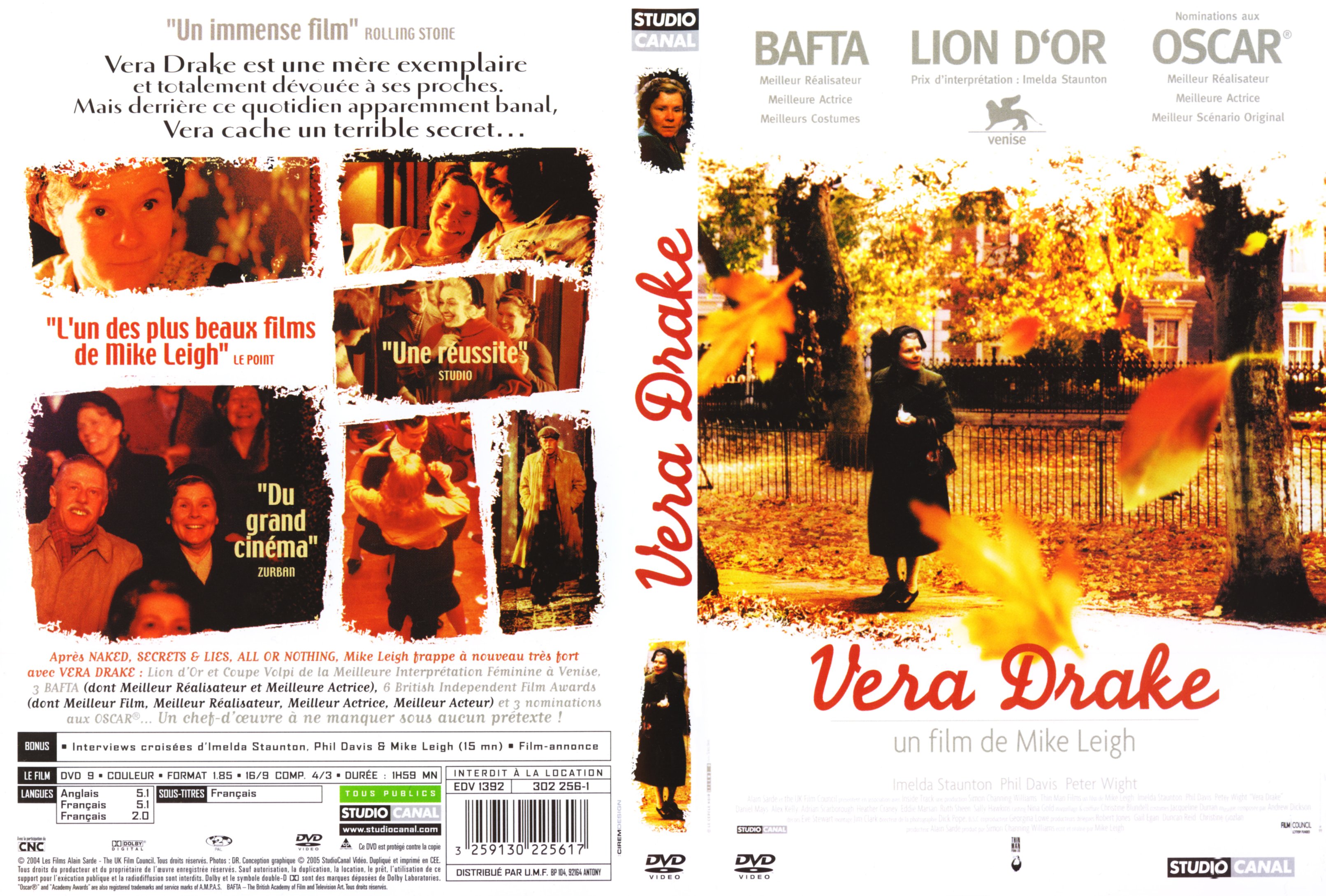 Jaquette DVD Vera Drake