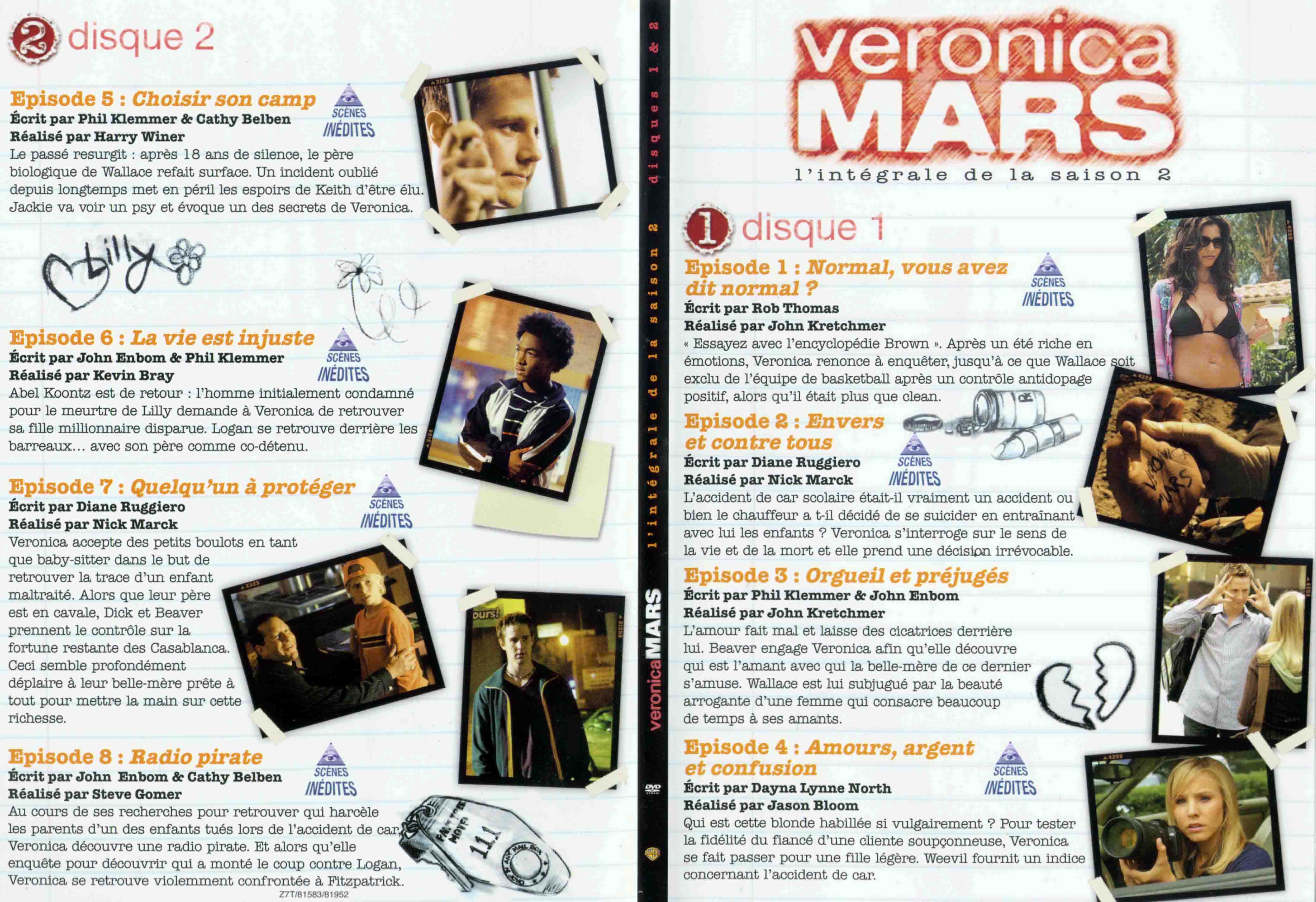 Jaquette DVD Veronica Mars Saison 2 DVD 1