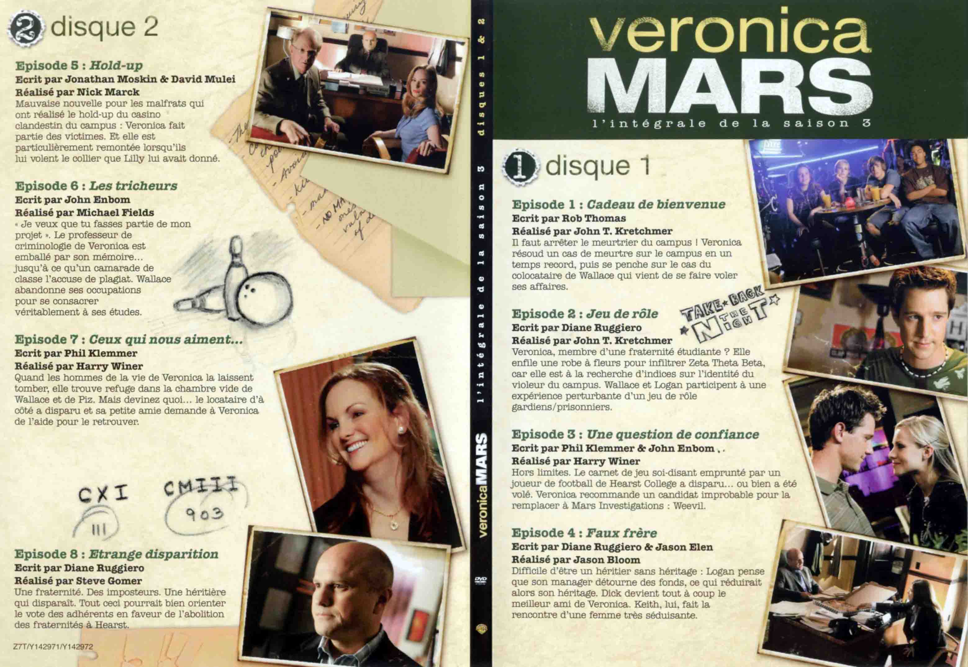 Jaquette DVD Veronica Mars Saison 3 DVD 1