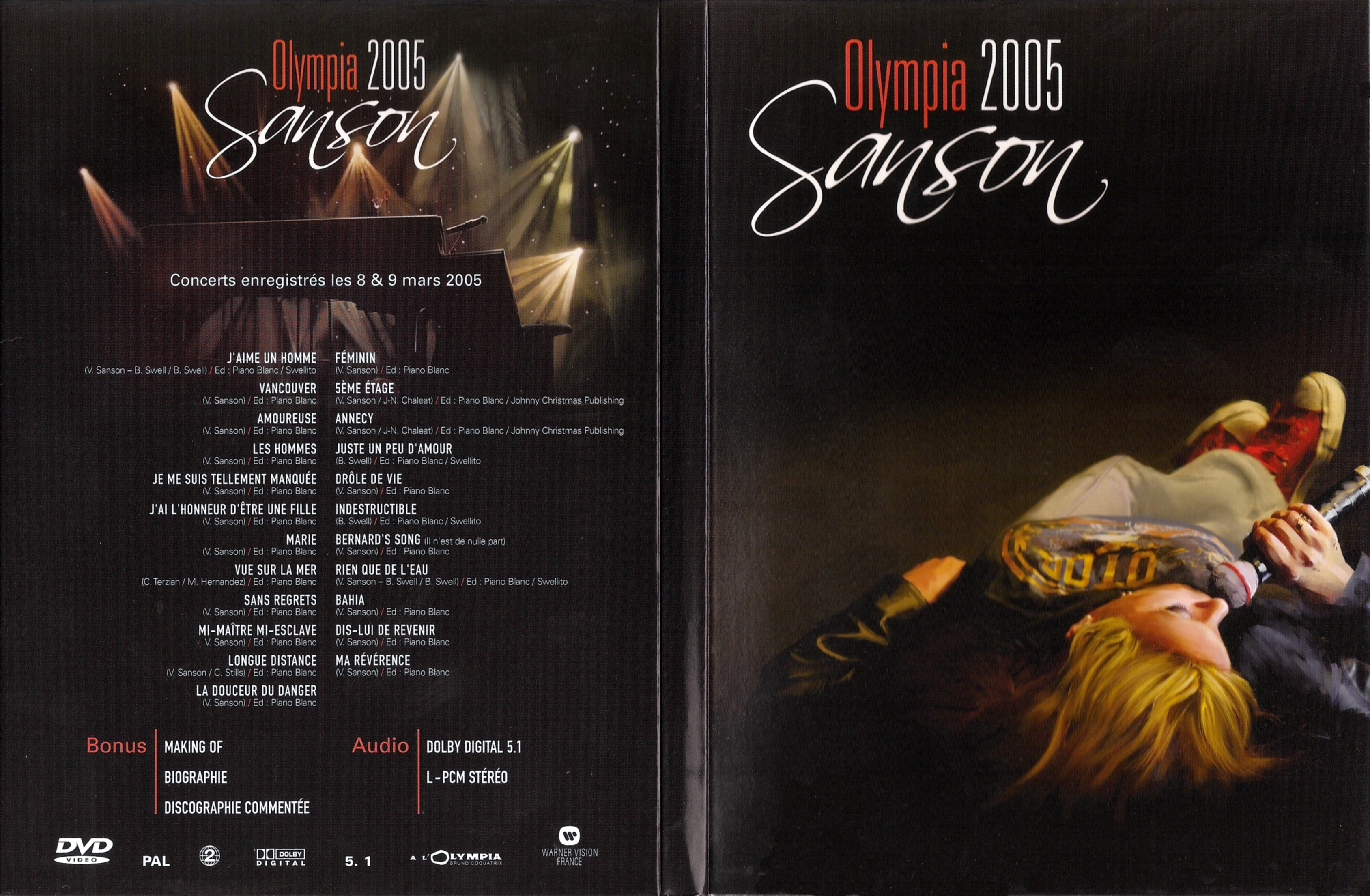 Jaquette DVD Vronique Sanson Olympia 2005