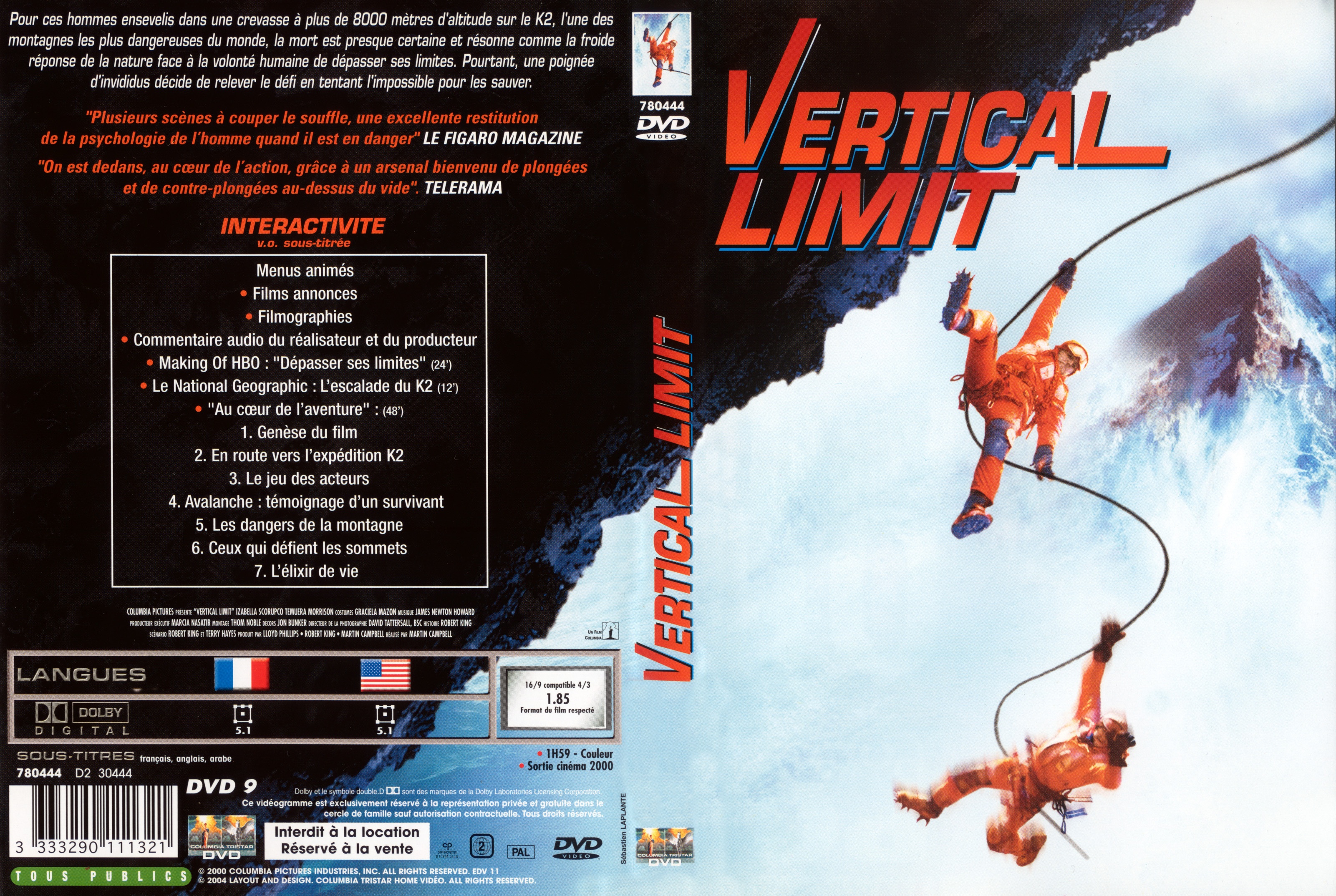 Jaquette DVD Vertical limit